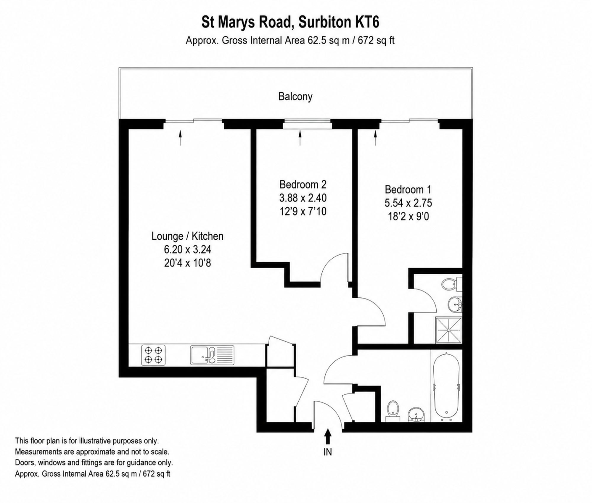 Flat 5, 9 St. Mary's Road, Surbiton floorplan