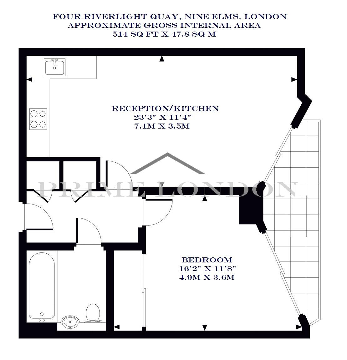 1 Bedrooms Flat to rent in Four Riverlight Quay, Nine Elms, London SW8