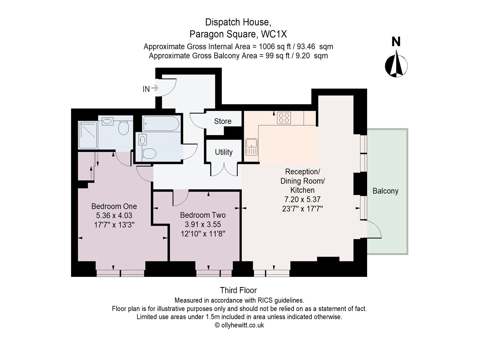 Flat 12, Dispatch House, 4, Paragon Square, London floorplan