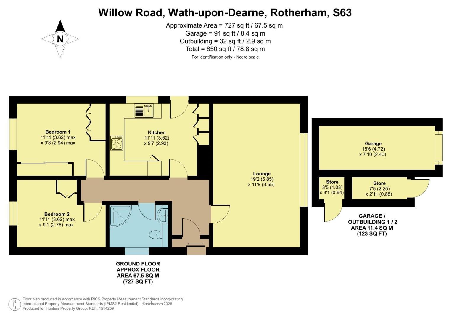 23, Willow Road, Rotherham floorplan