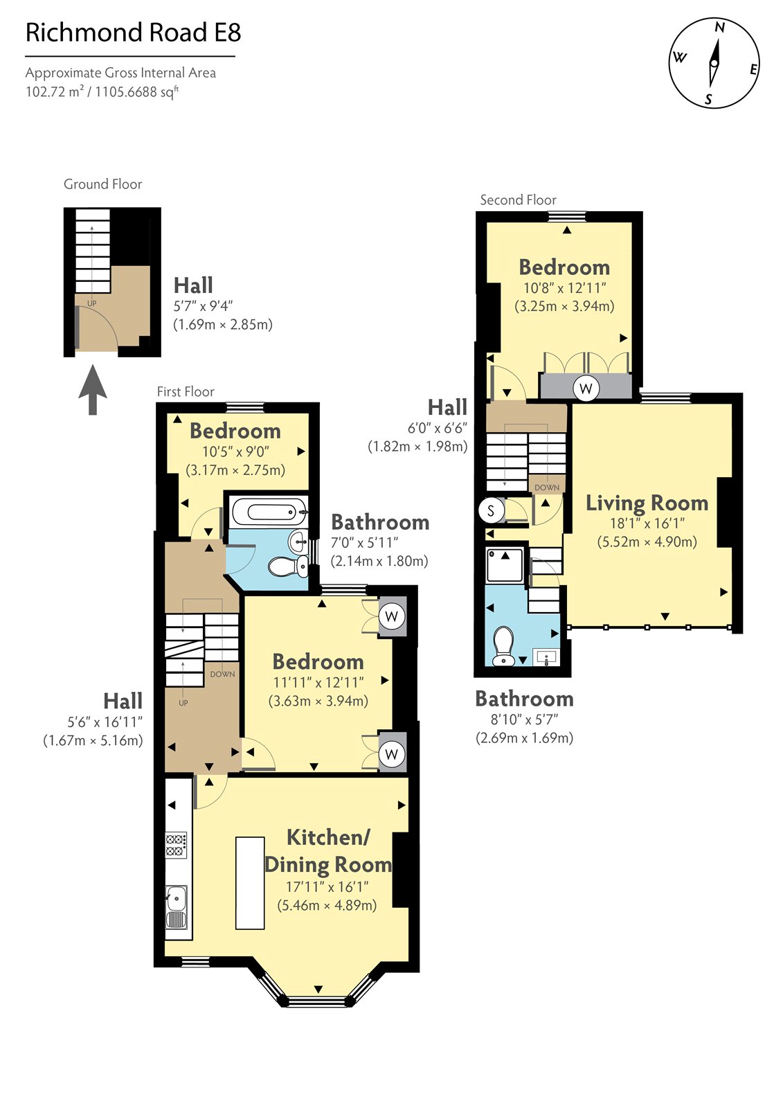Top Floor Flat, 209, Richmond Road, London floorplan