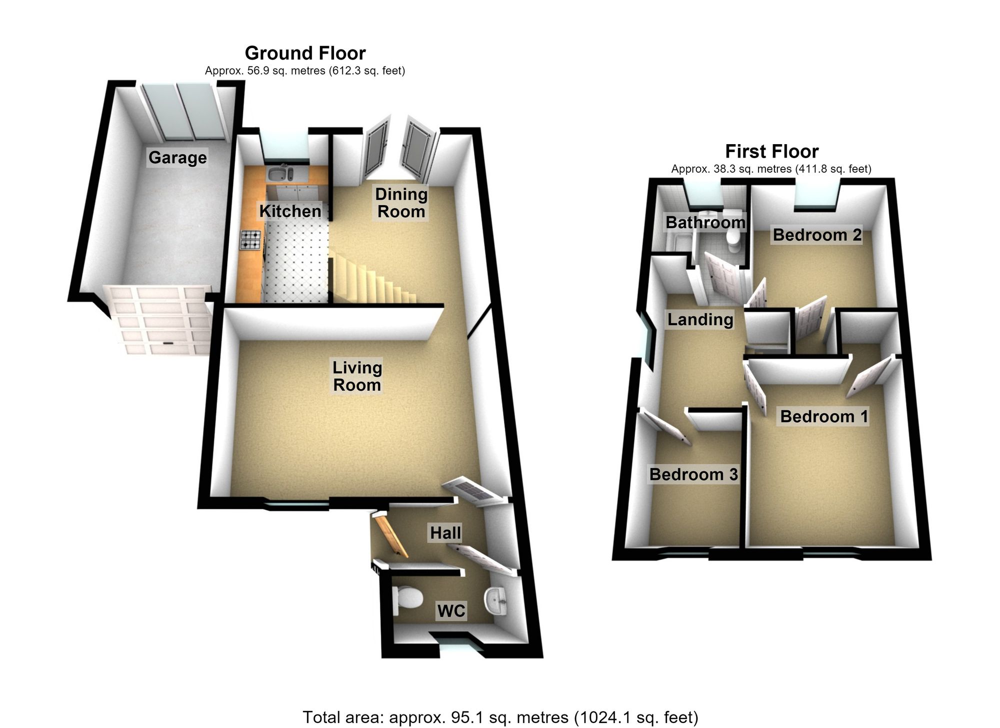 3 Oak Grove, Barnetby floorplan