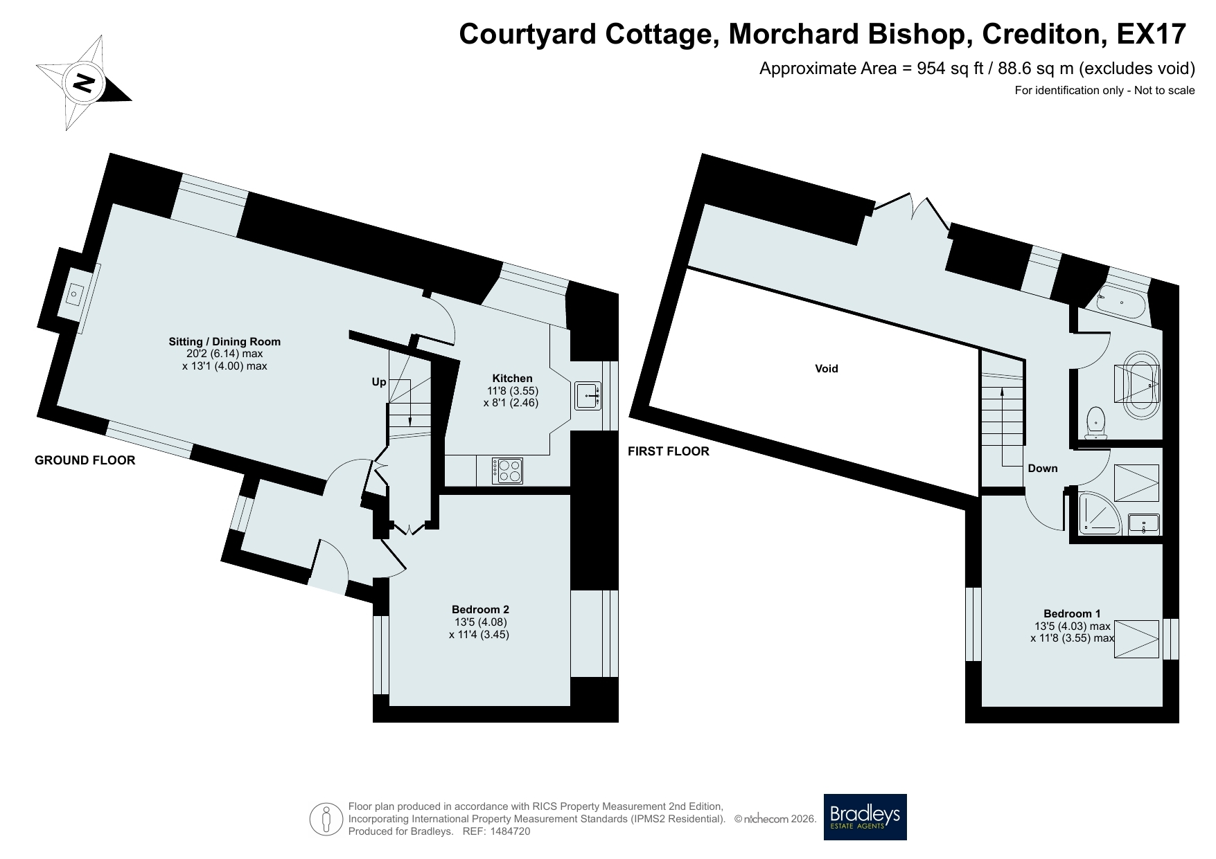 Courtyard Cottage Morchard Bishop, Crediton Devon, Devon floorplan