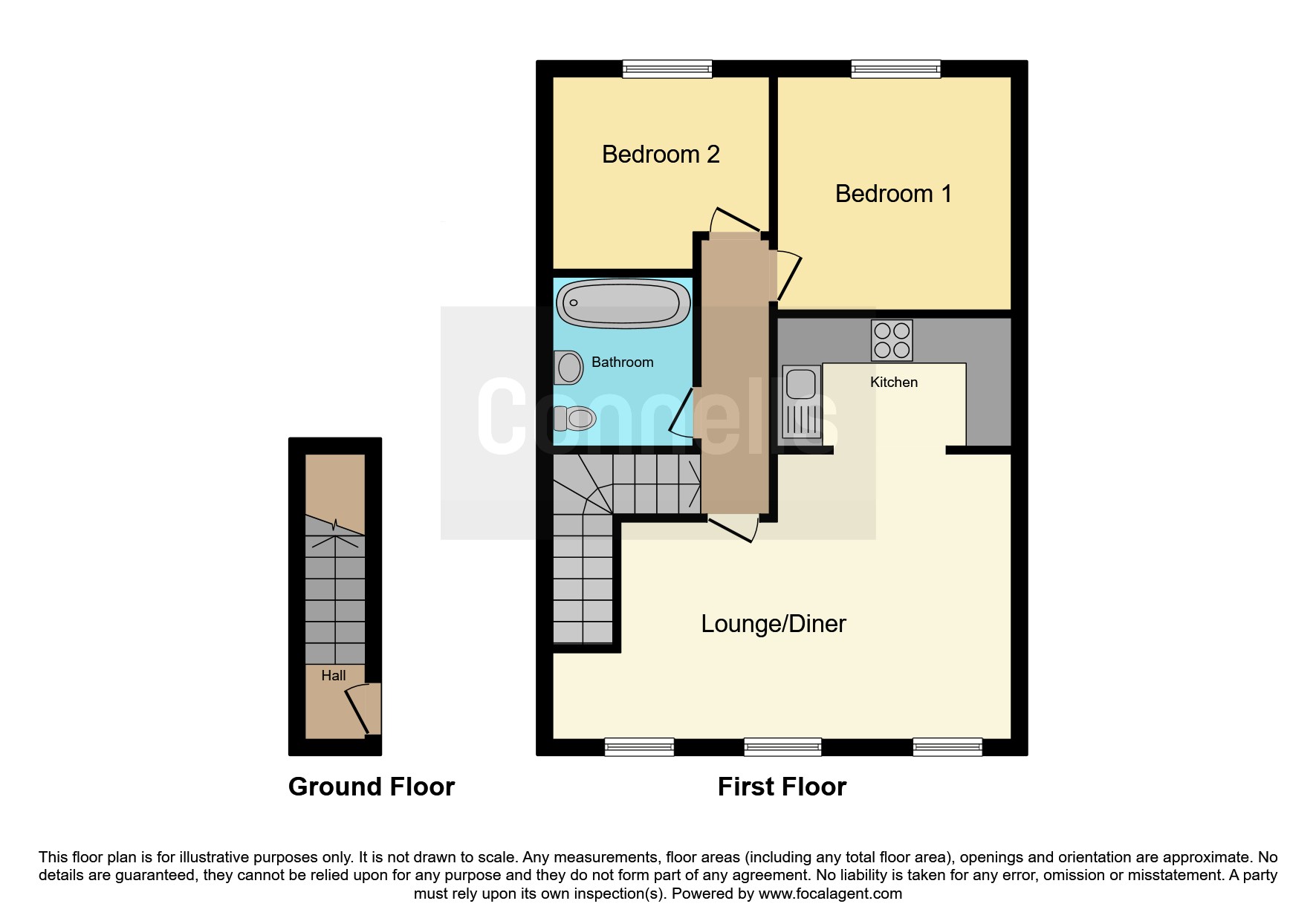 Flat 1, Century Cottage, 55, High Street, Dawlish floorplan