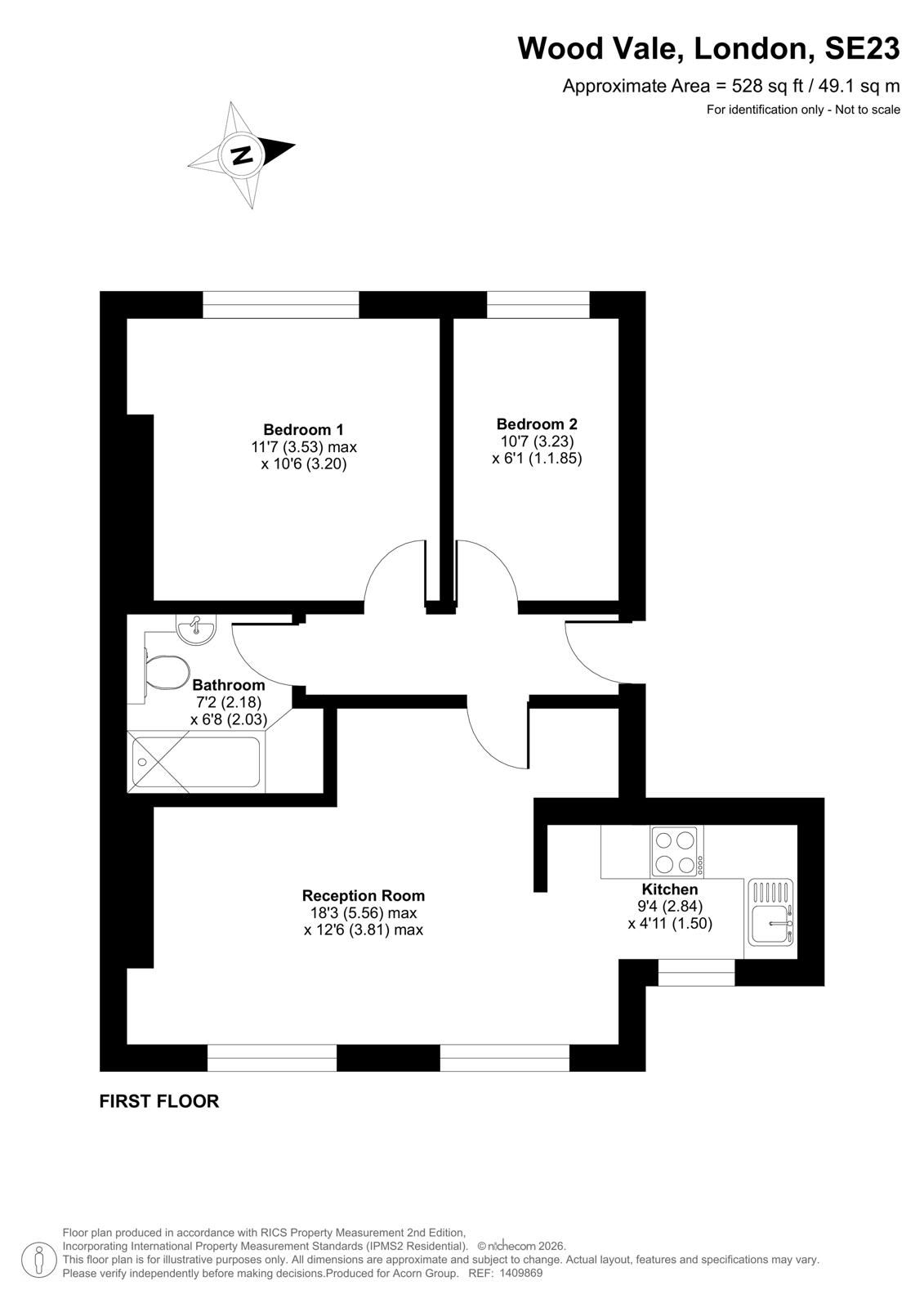 Flat C, 23, Wood Vale, London floorplan