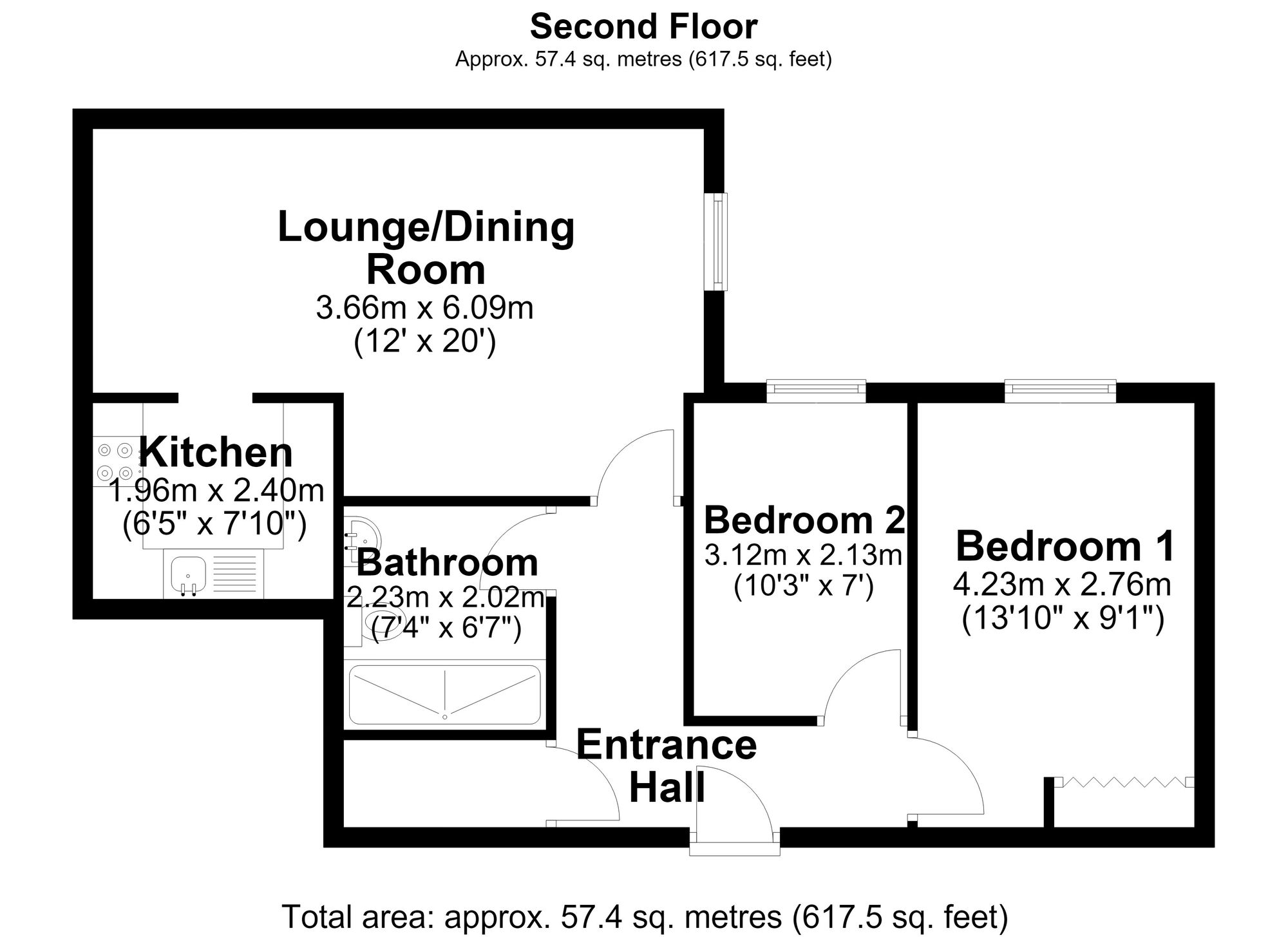 Flat 92, Undercliffe House Dingleway, Warrington floorplan
