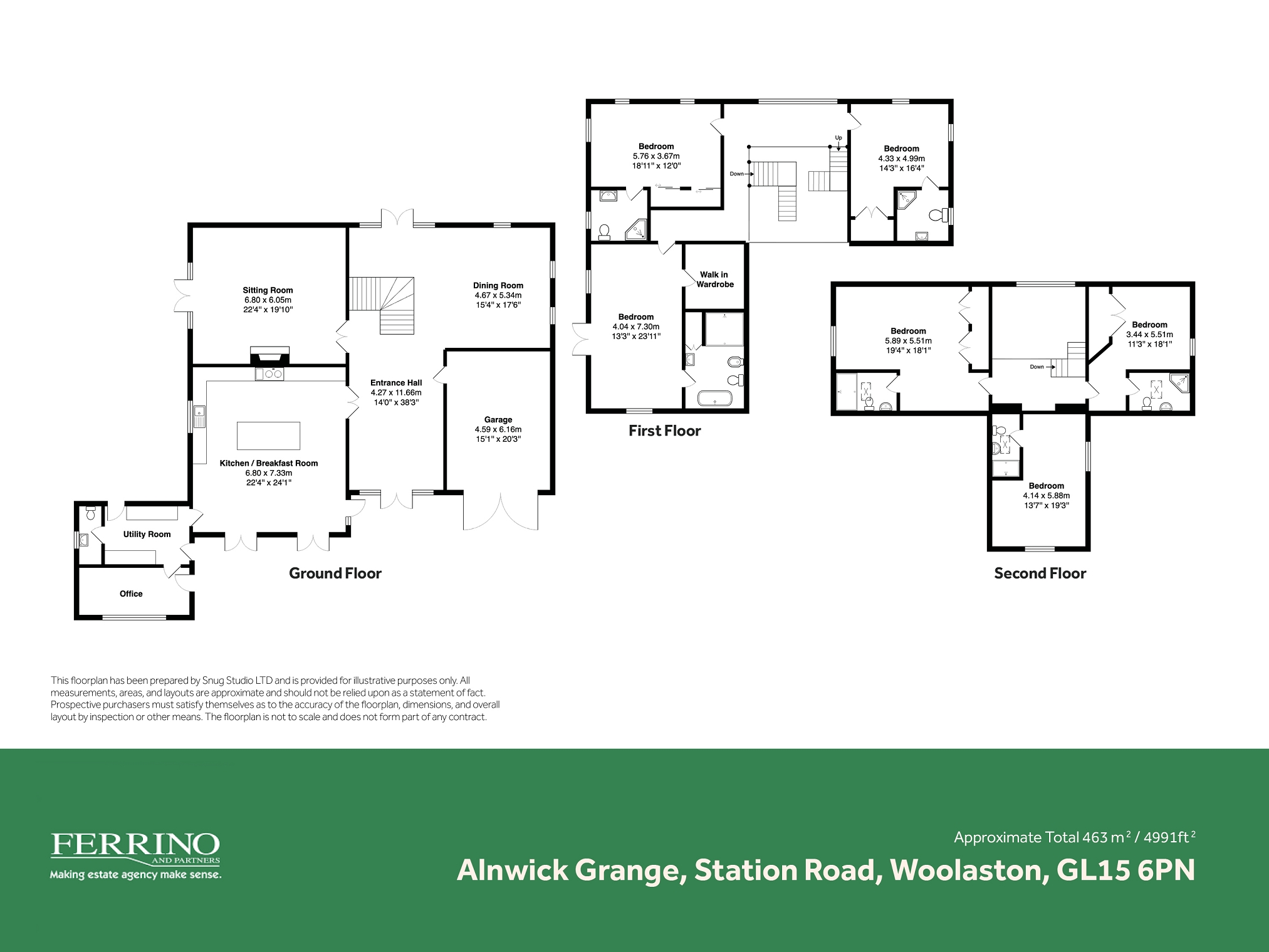 Alnwick Grange, with 1 Acre Grounds & Views, Woolaston floorplan