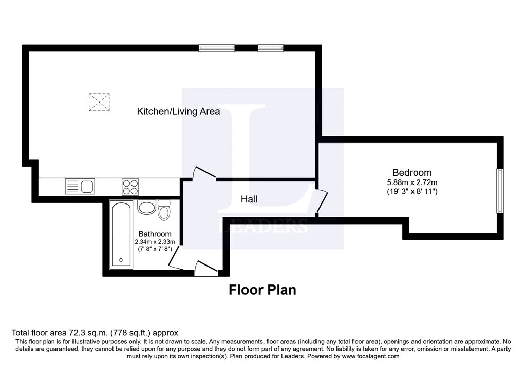 Flat 2 The Eleven, 61, High Street, Crawley floorplan