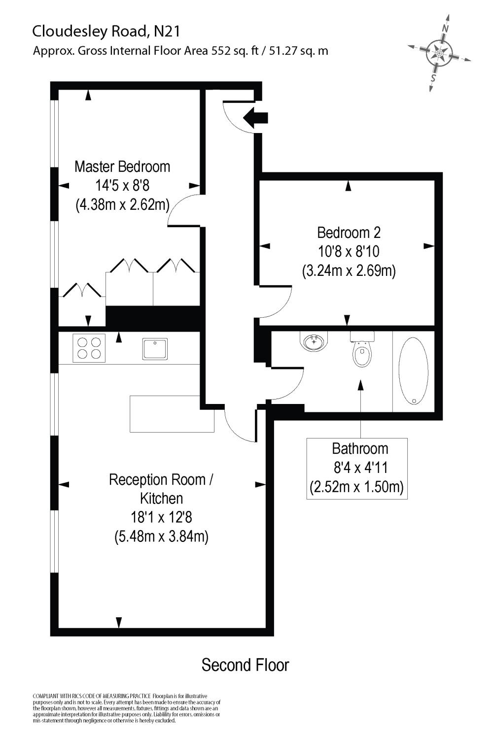 2 Bedrooms Flat to rent in Cloudesley Road, Angel N1
