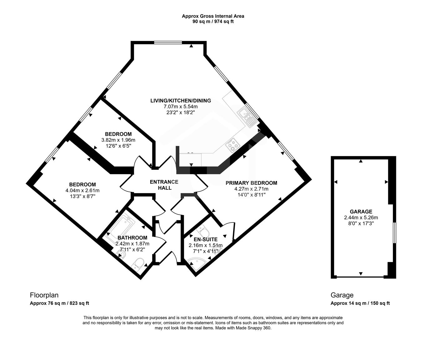 Flat 2, 4, Hooks Close, Anstey floorplan