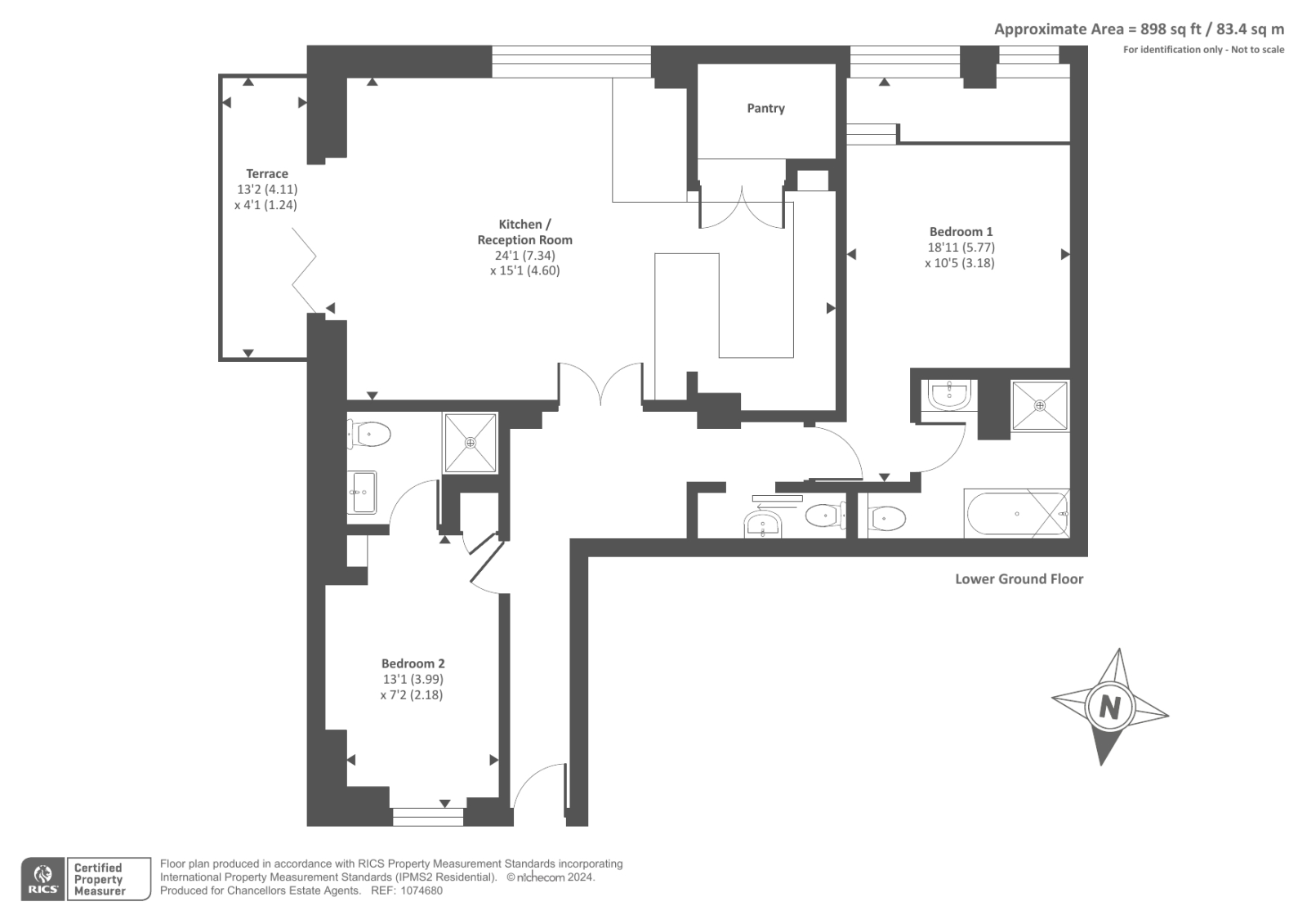 Flat 26 Saxon Hall, 16, Palace Court, London floorplan