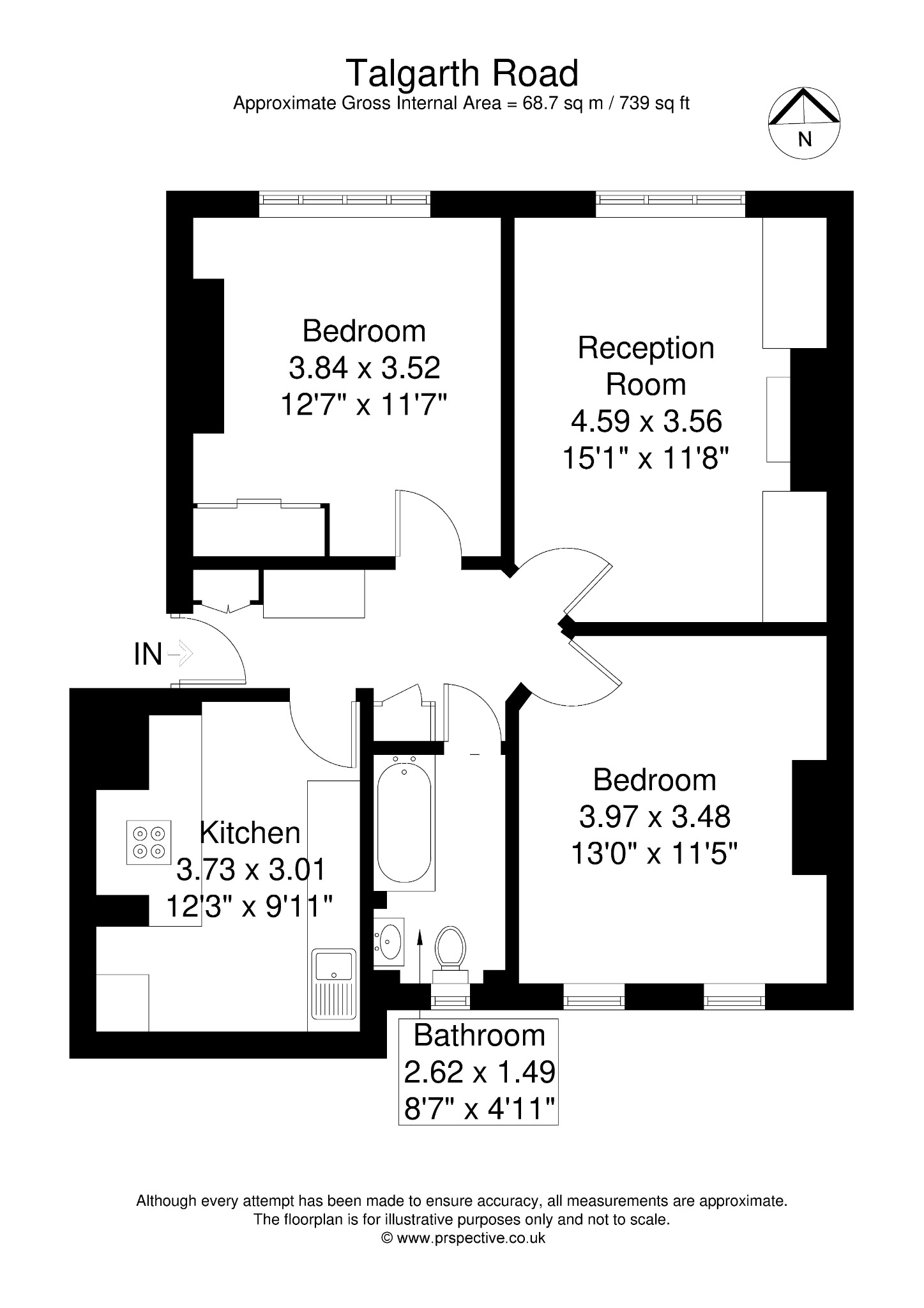 Flat 95, Talgarth Mansions, London floorplan