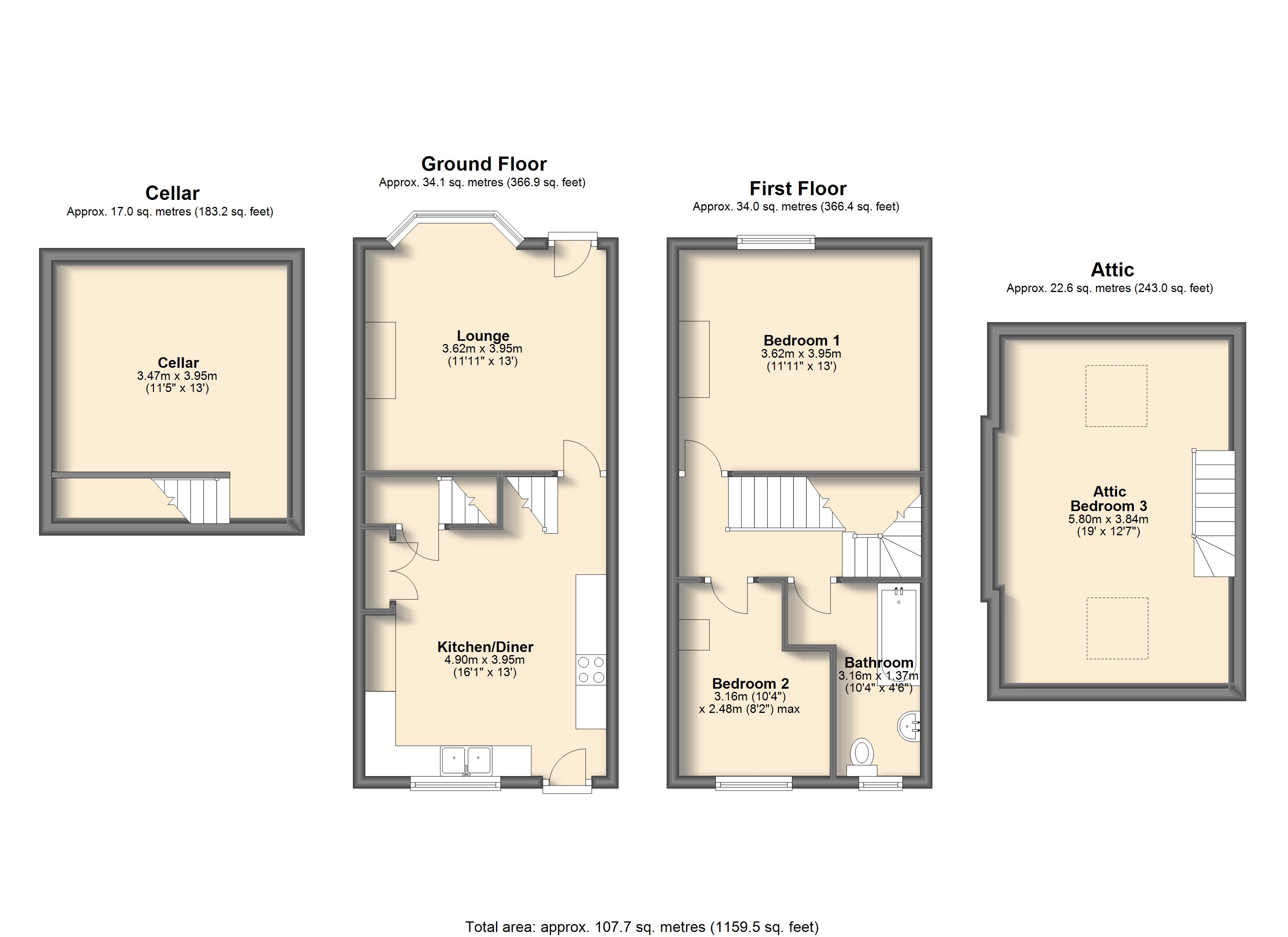 3 Bedrooms Terraced house for sale in Pipworth Lane, Eckington, Sheffield S21