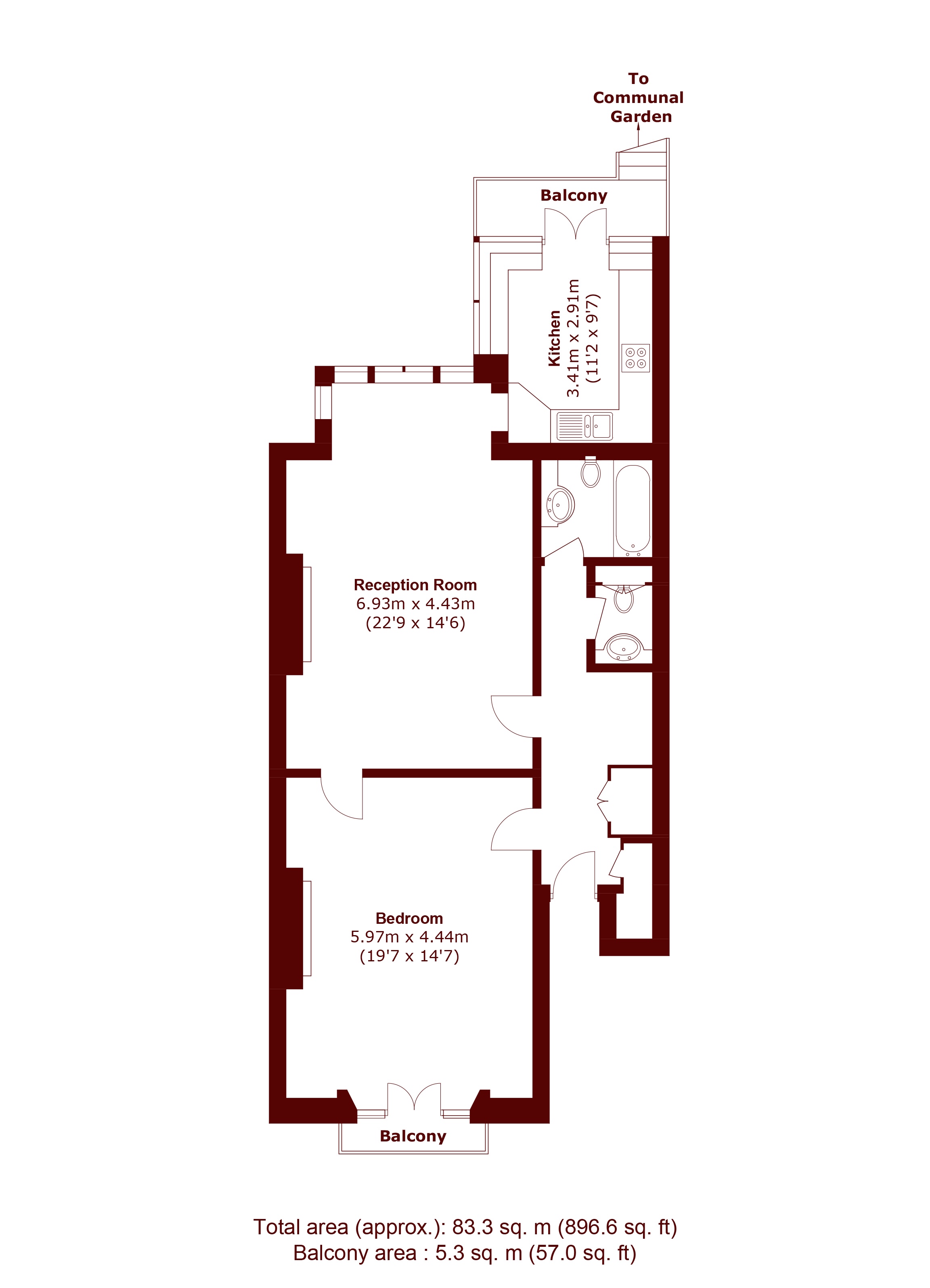 Ground Floor Flat, 14, Thurloe Street, London floorplan