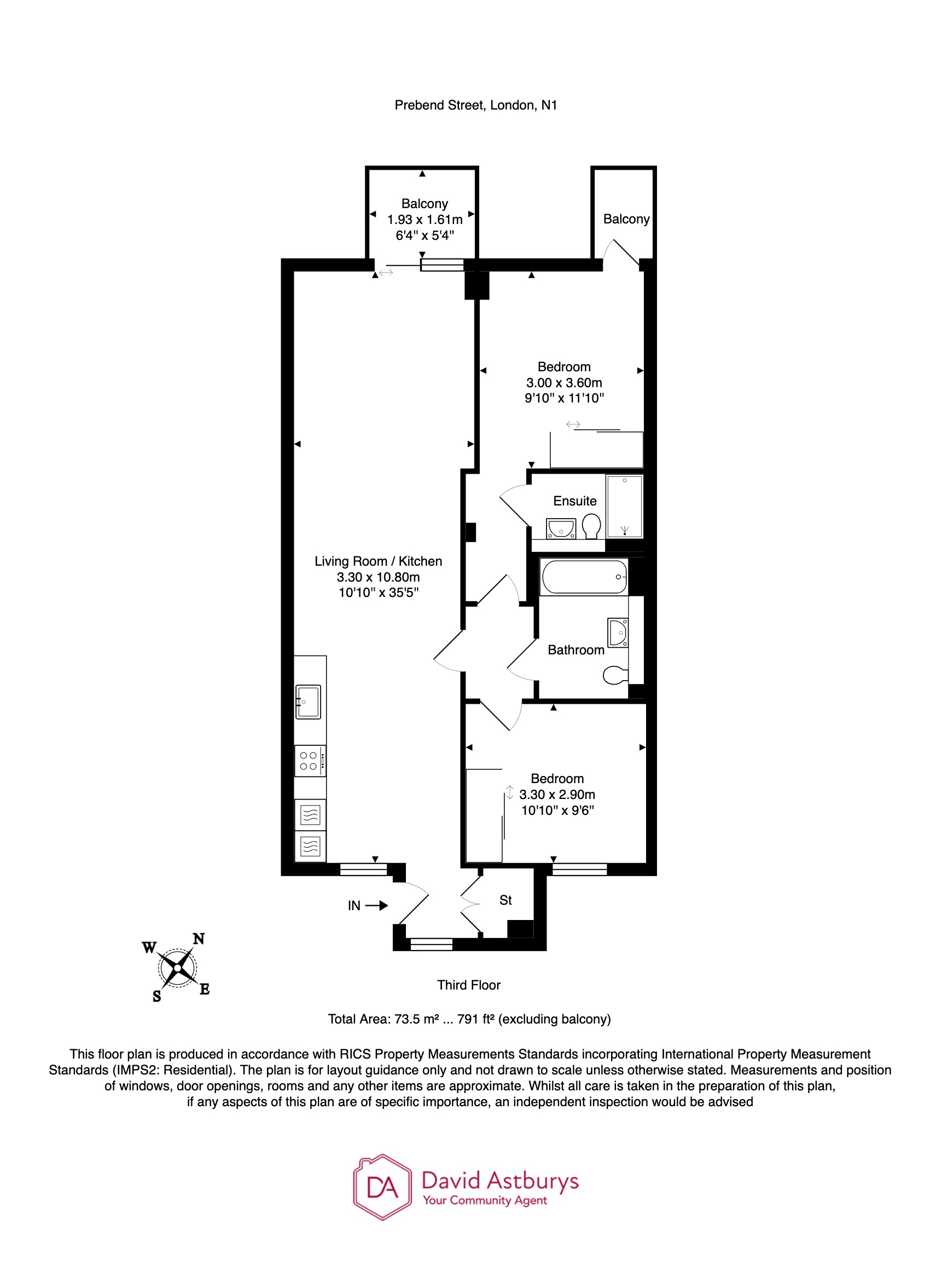 Flat 14, 10, Prebend Street, Islington floorplan
