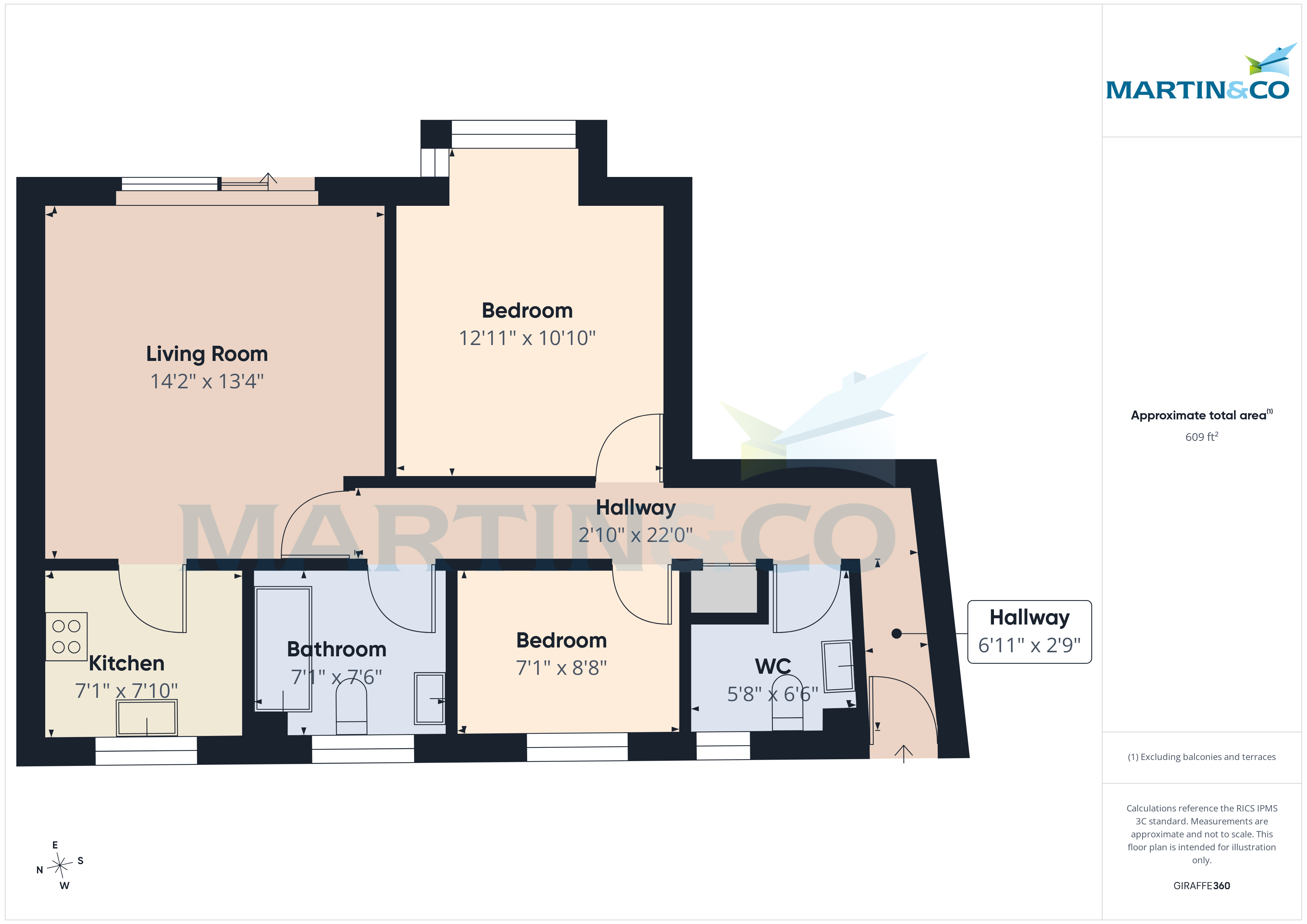 Flat 51 Rock Gardens, Rock Gardens, Bognor Regis floorplan