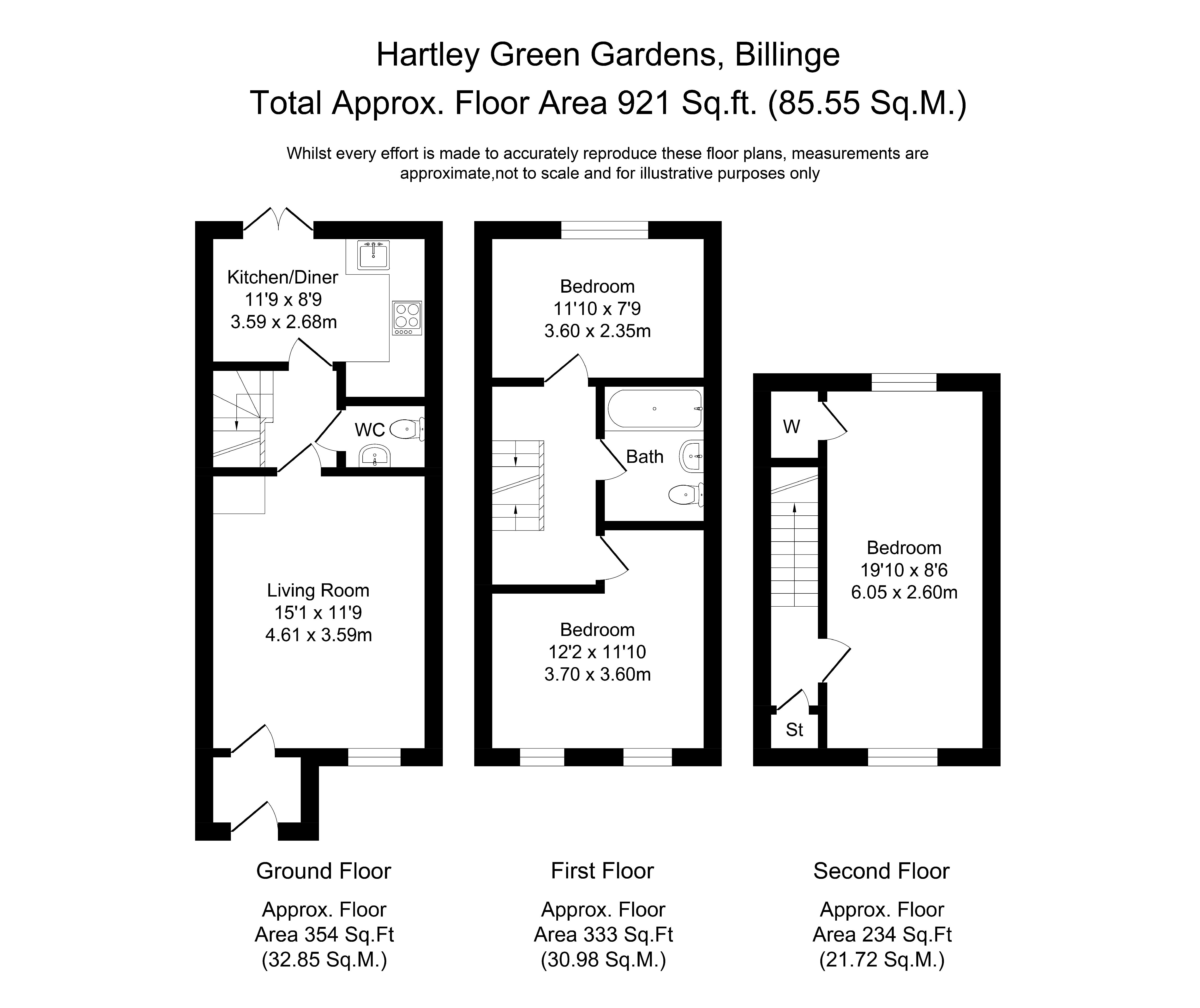 3 Bedrooms Town house for sale in Hartley Green Gardens, Billinge, Wigan WN5