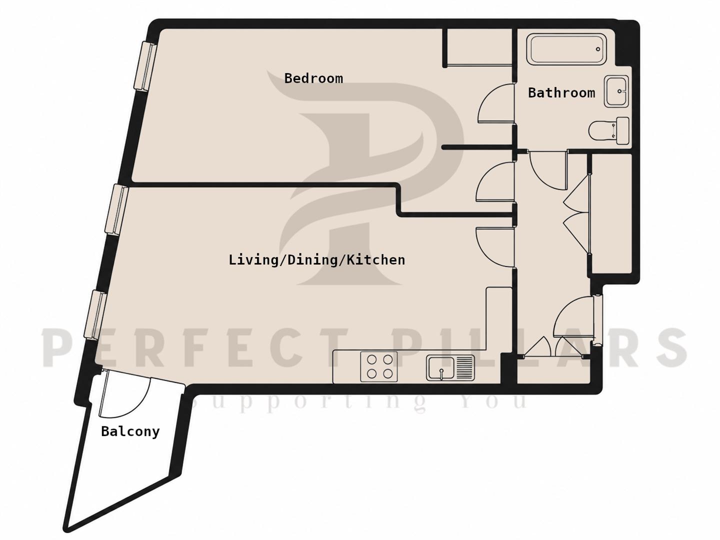 Flat 97, Bellville House, 79 Norman Road, London floorplan
