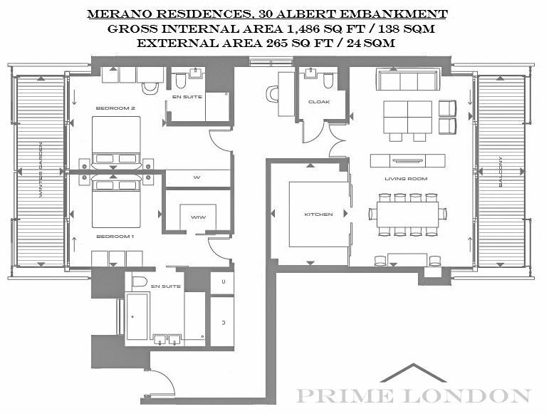 2 Bedrooms Flat to rent in Merano Residences, 30 Albert Embankment, London SE1