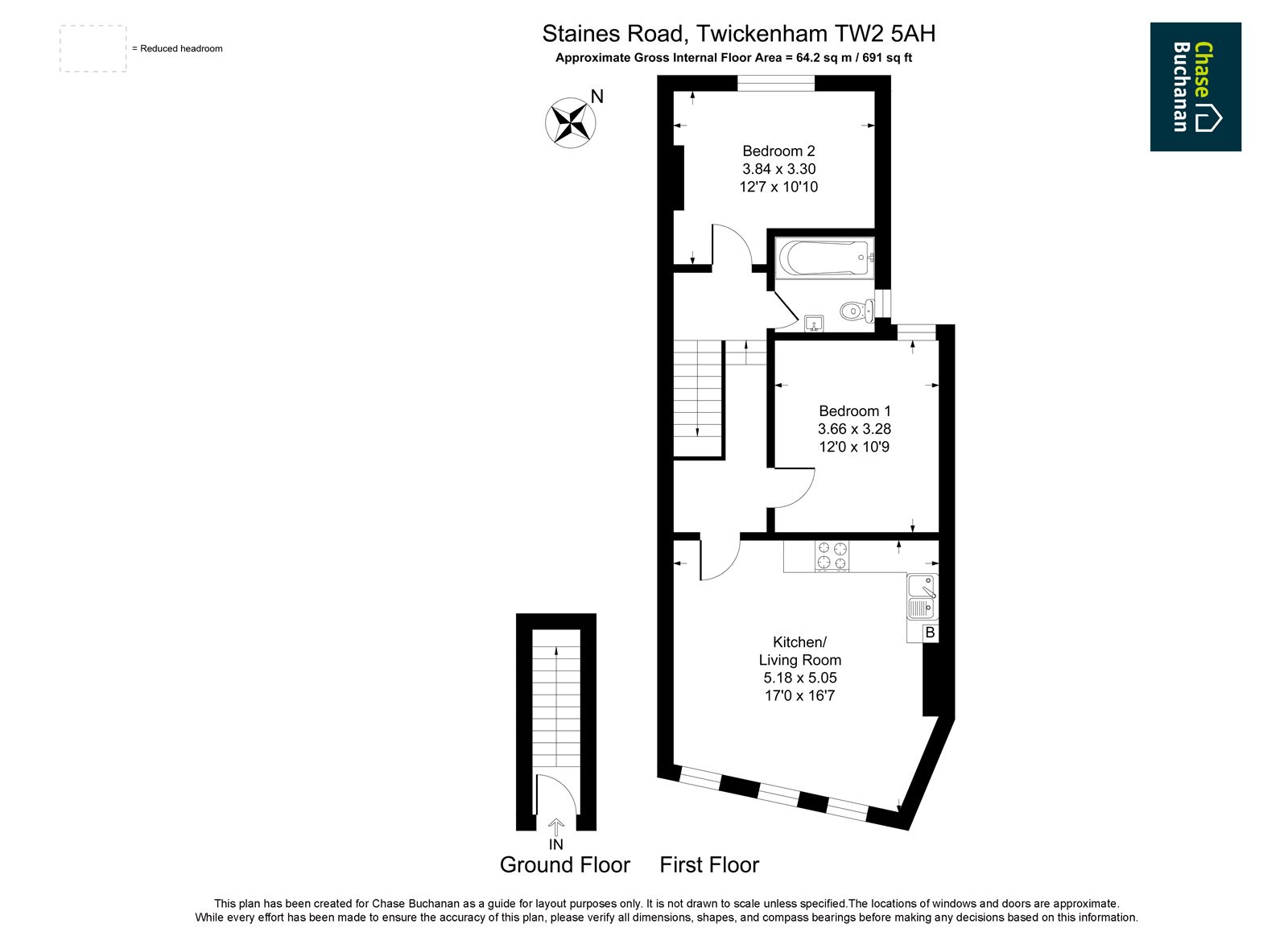 Flat 2, 18, Staines Road, Twickenham floorplan