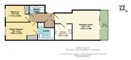 2 Bedrooms Flat to rent in Graham Street, London N1