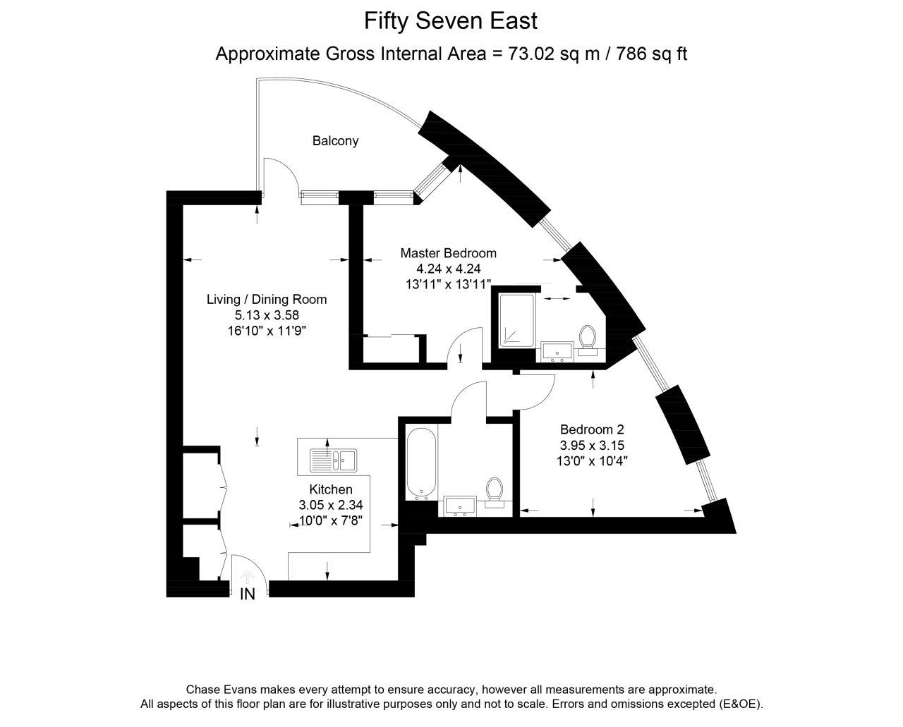 Flat 61, (57), Fifty Seven East, Dalston floorplan