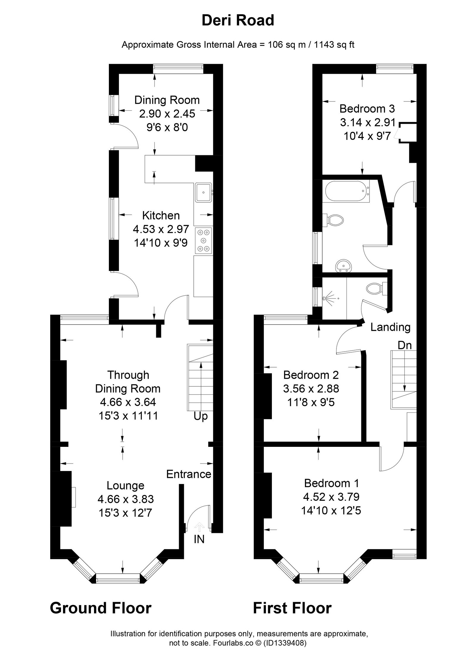 Deri Road, Cardiff floorplan
