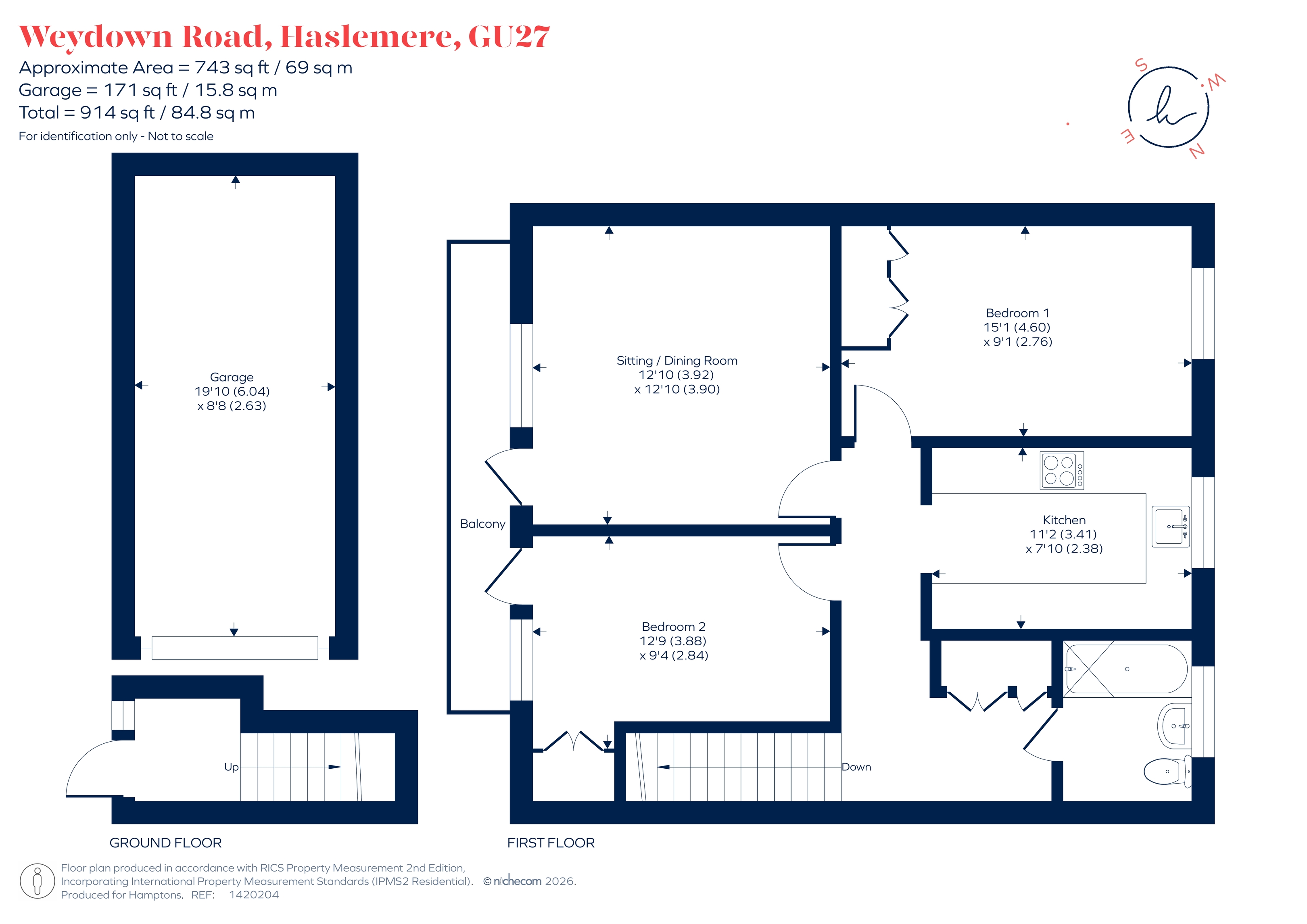 10 Weydown Court, Weydown Road, HASLEMERE floorplan