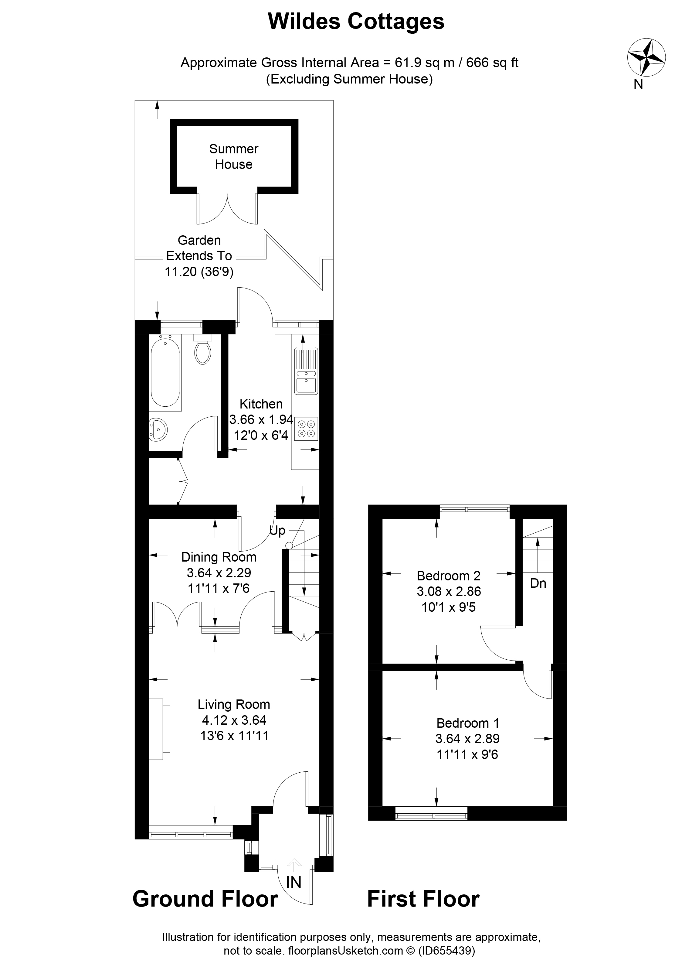 Ewell Road, Cheam Village, Sutton, Surrey SM3, 2 bedroom terraced house