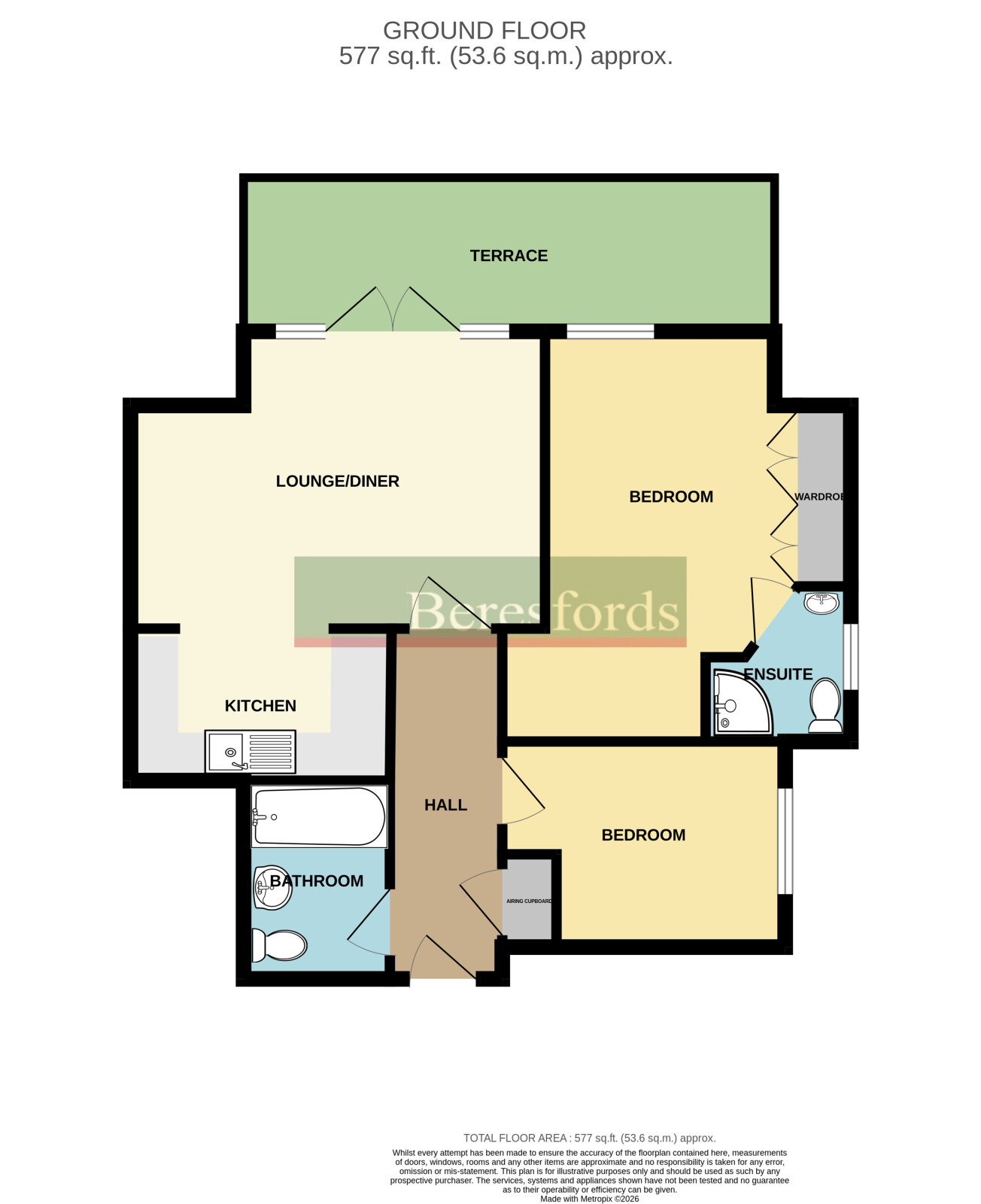 Flat 1, Woodgate Court, 98, Stafford Avenue, Hornchurch floorplan