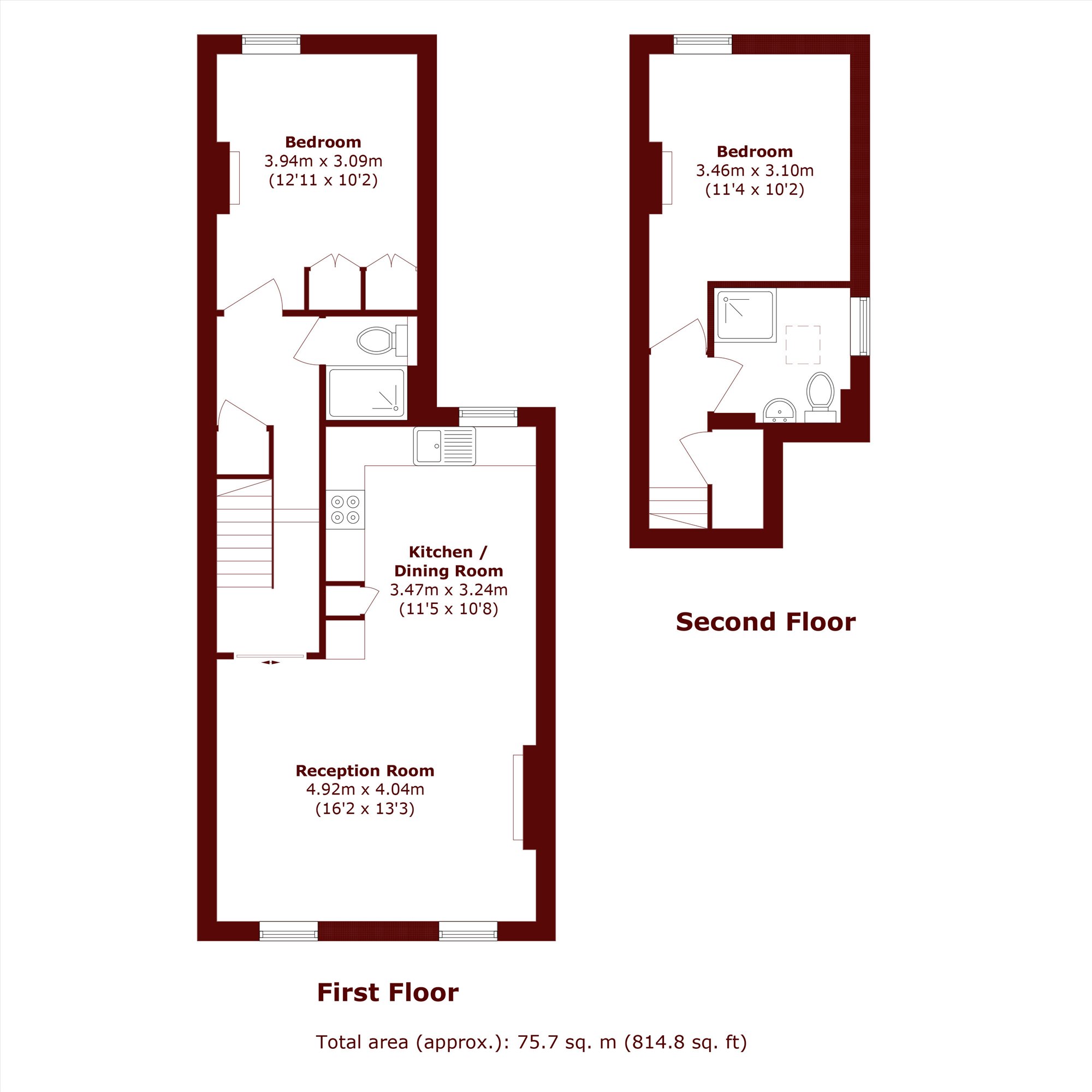 Top Floor Flat, Flat 2, 22, Plato Road, London floorplan