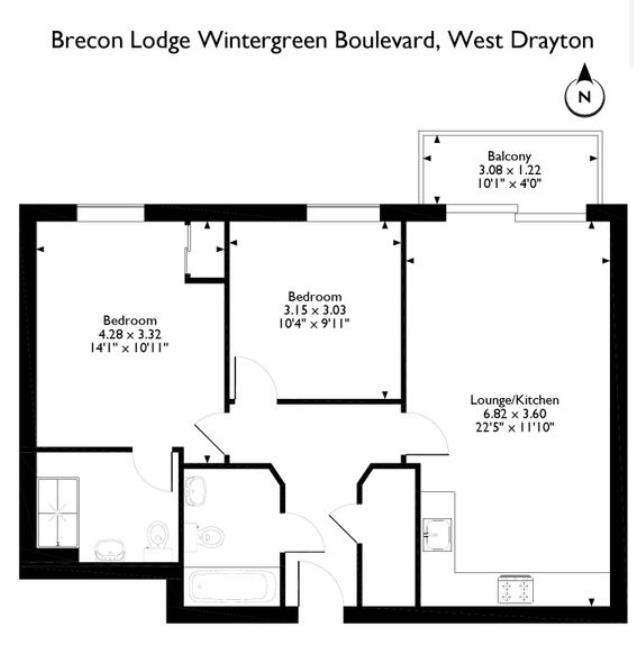 2 Bedrooms Flat for sale in Park Lodge Avenue, West Drayton UB7