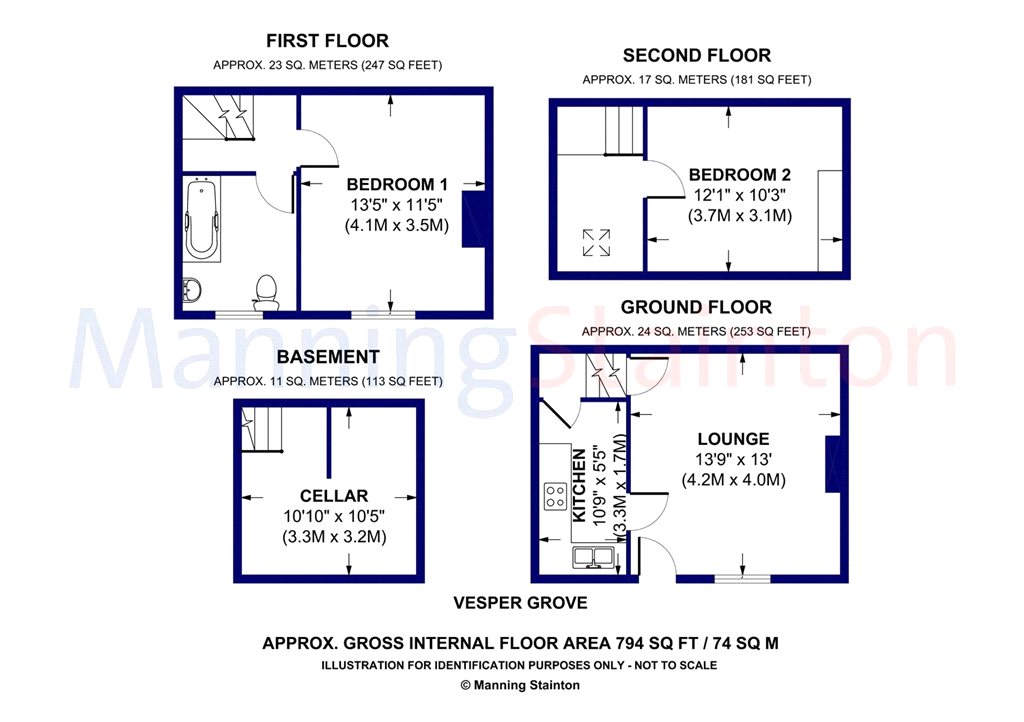 2 Bedrooms Terraced house to rent in Vesper Grove, Leeds, West Yorkshire LS5