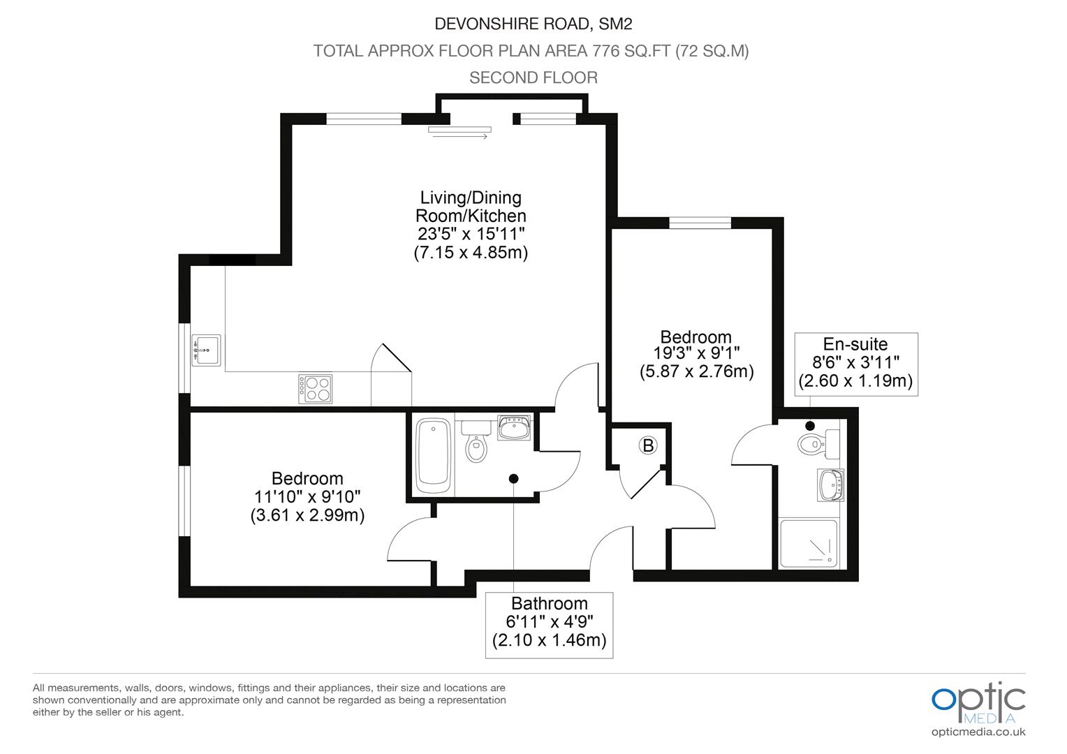 6, 15a Devonshire Road, Sutton floorplan