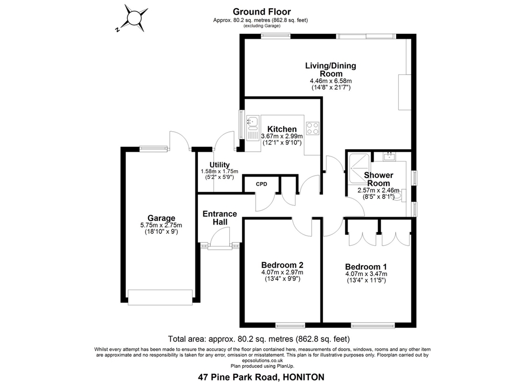 47, Pine Park Road Devon, Honiton floorplan