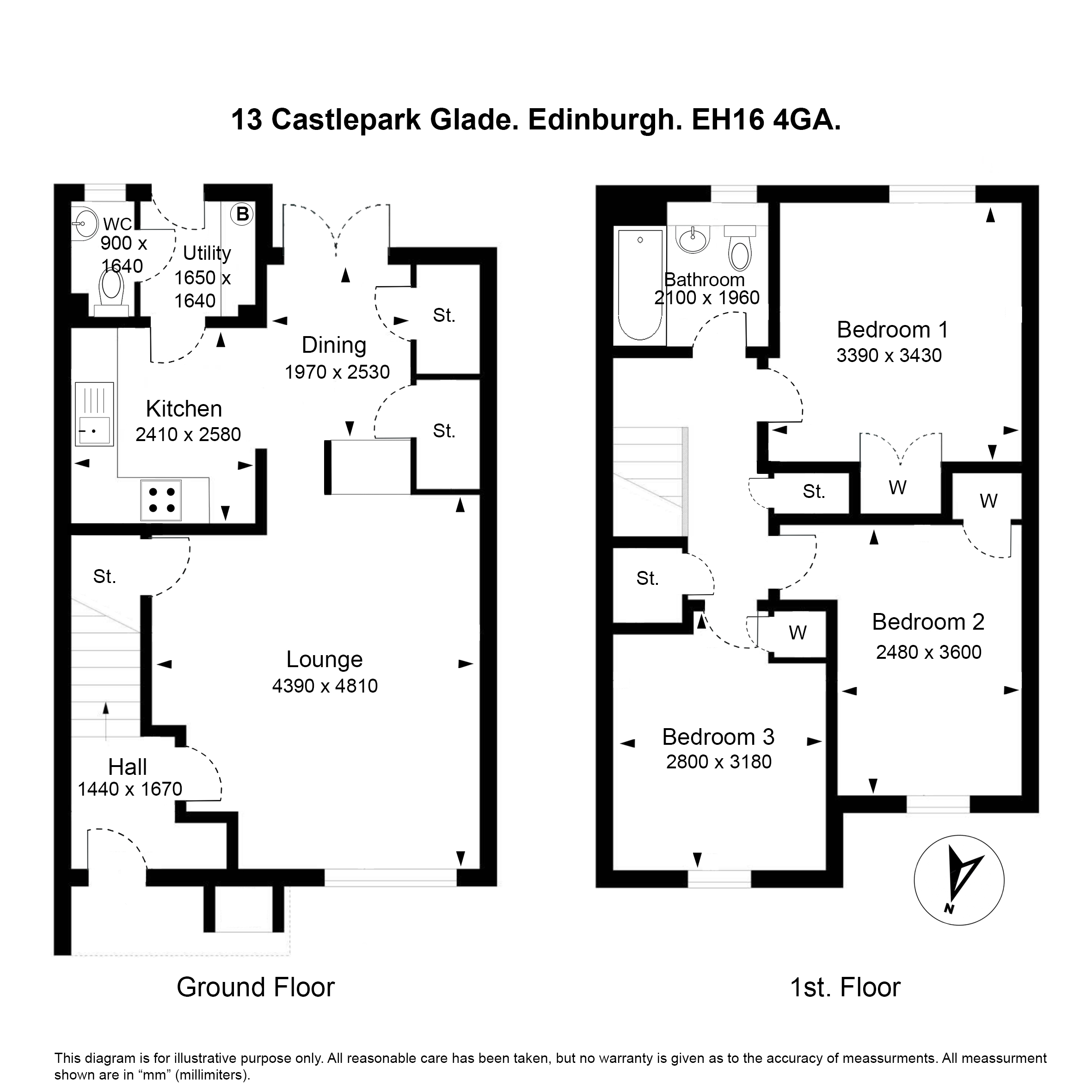 13, Castlepark Glade, Edinburgh floorplan