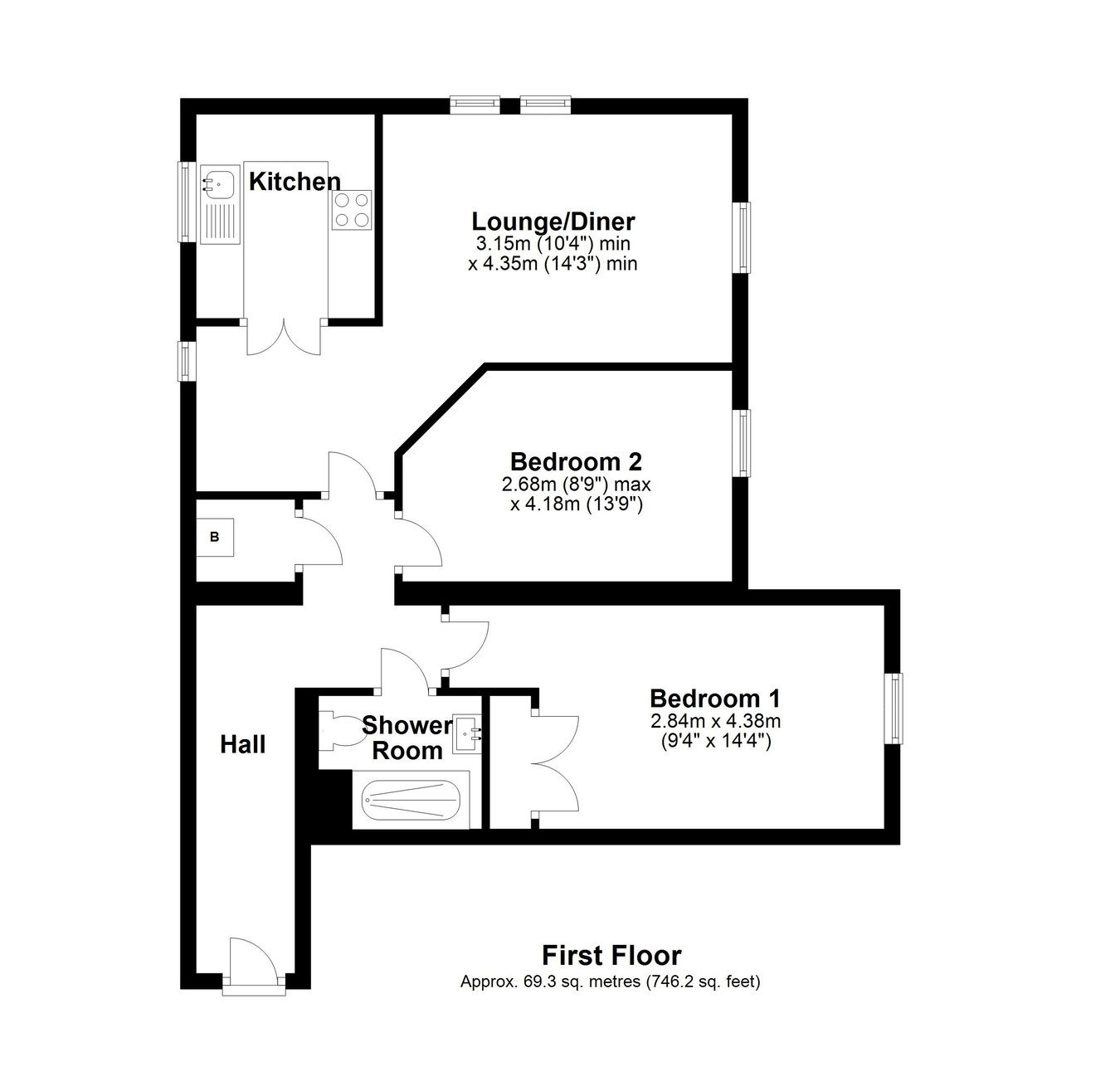 38, Bennett Court, Letchworth Garden City floorplan