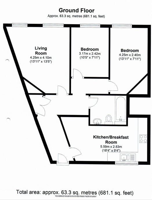 1a Chobham Road, Woking floorplan