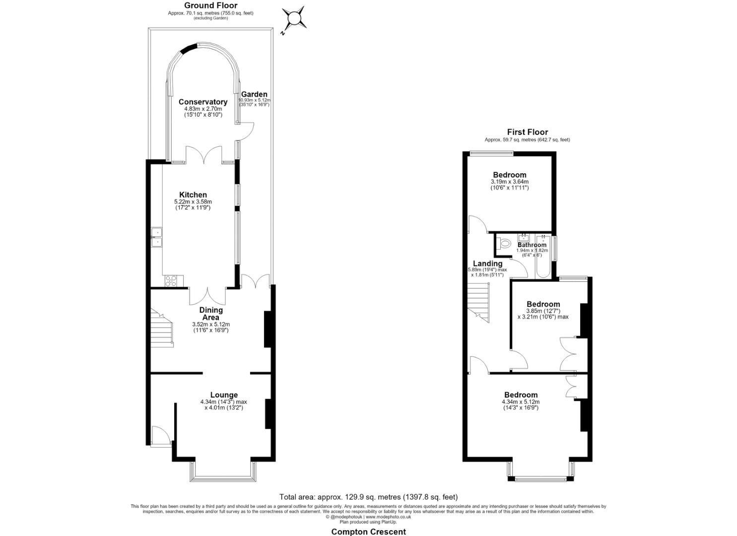 9, Compton Crescent, London floorplan