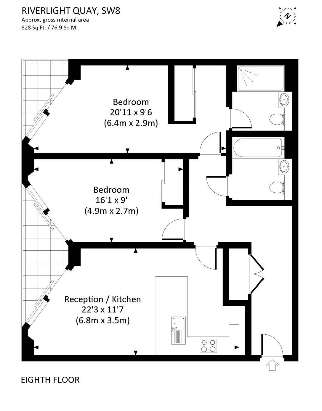 2 Bedrooms Flat to rent in Riverlight Quay, London SW11