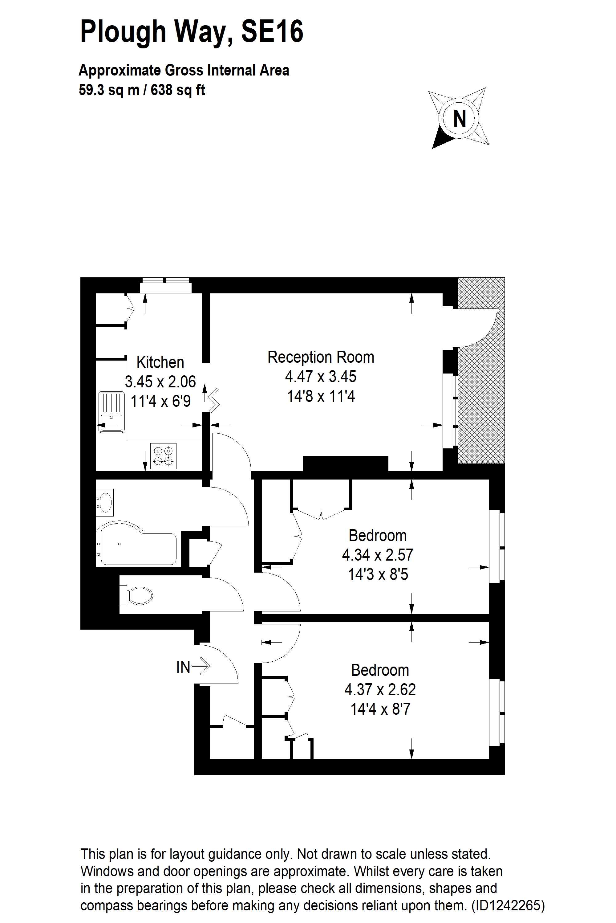 96, Plough Way, London floorplan