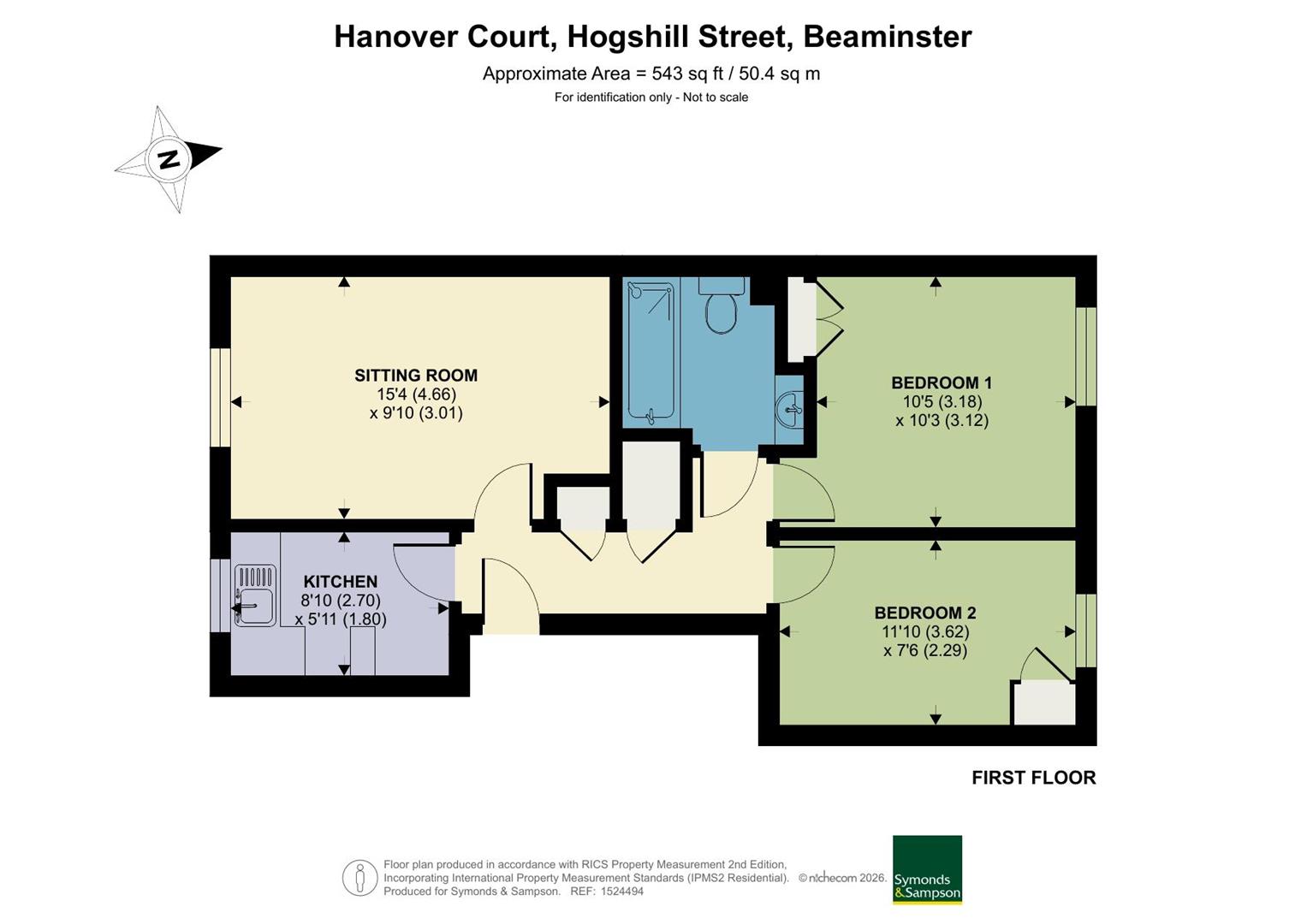 18, Hanover Court, Beaminster floorplan