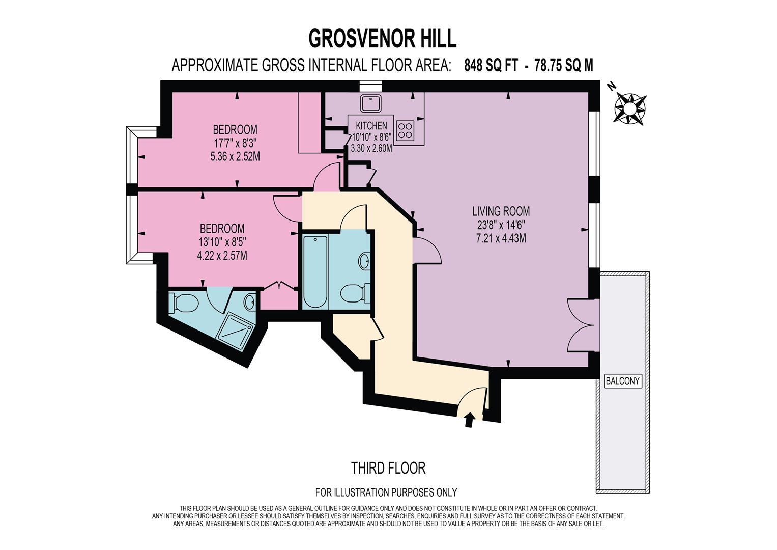 Flat 9, 9, Grosvenor Hill, Wimbledon floorplan