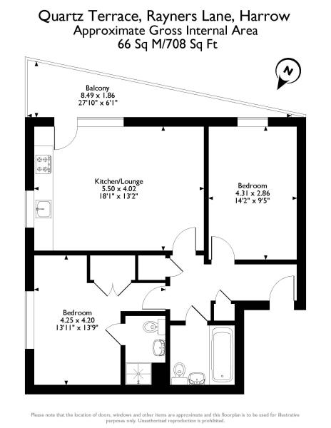 2 Bedrooms Flat for sale in Quartz Terrace, Rayners Lane, Harrow, Middlesex HA2