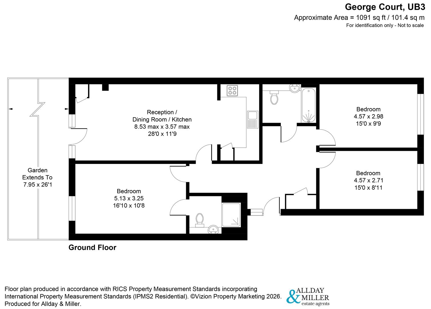 Flat 25 George Court, 89, Grange Road, Hayes floorplan