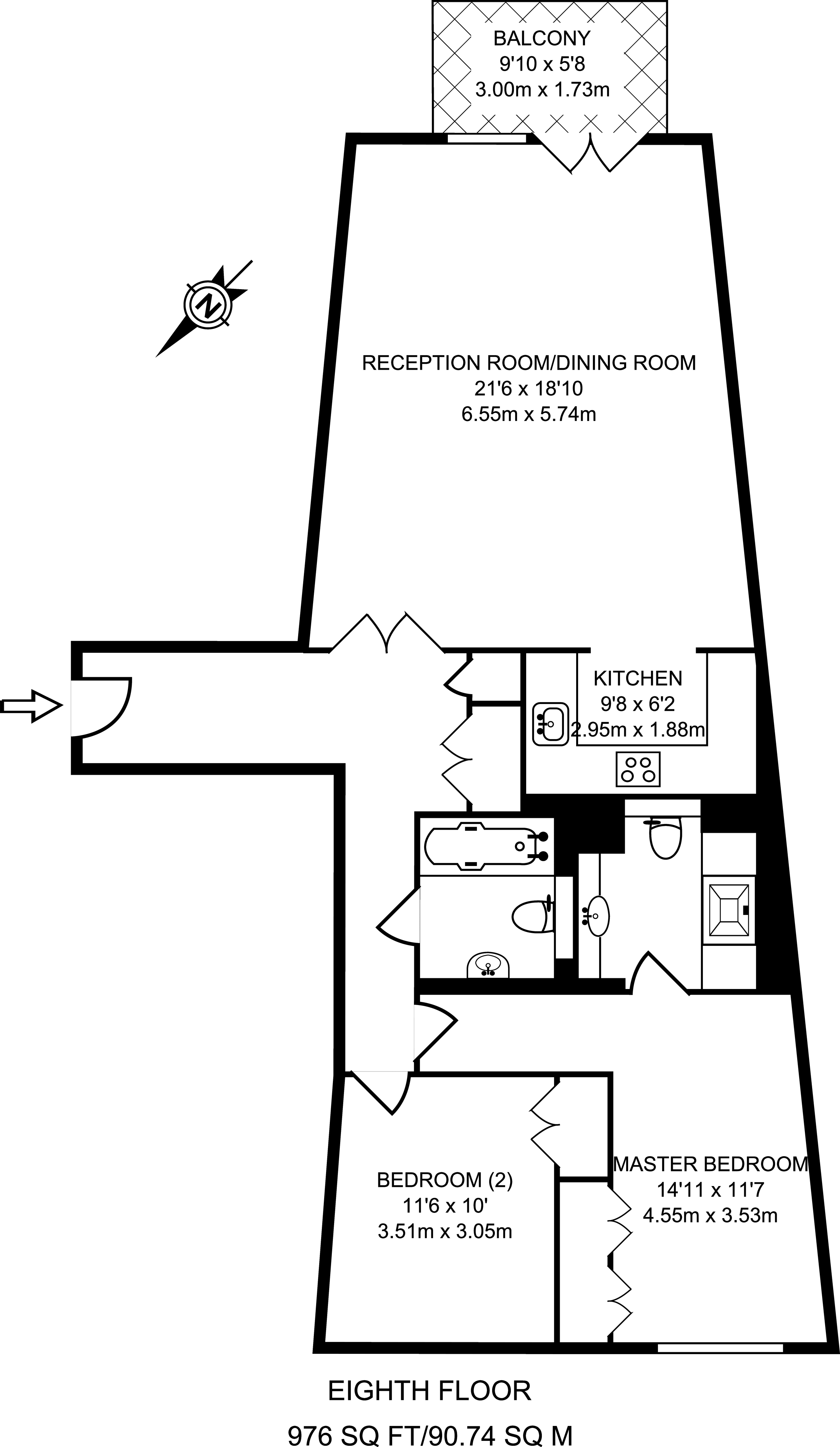 2 Bedrooms Flat to rent in New Providence Wharf, Canary Wharf E14