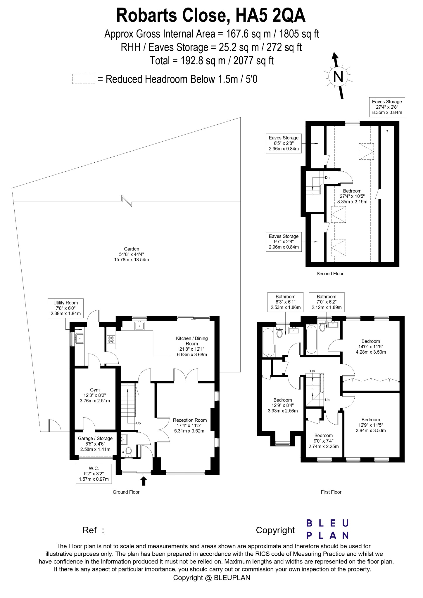 3 Robarts Close, Pinner, Greater London floorplan