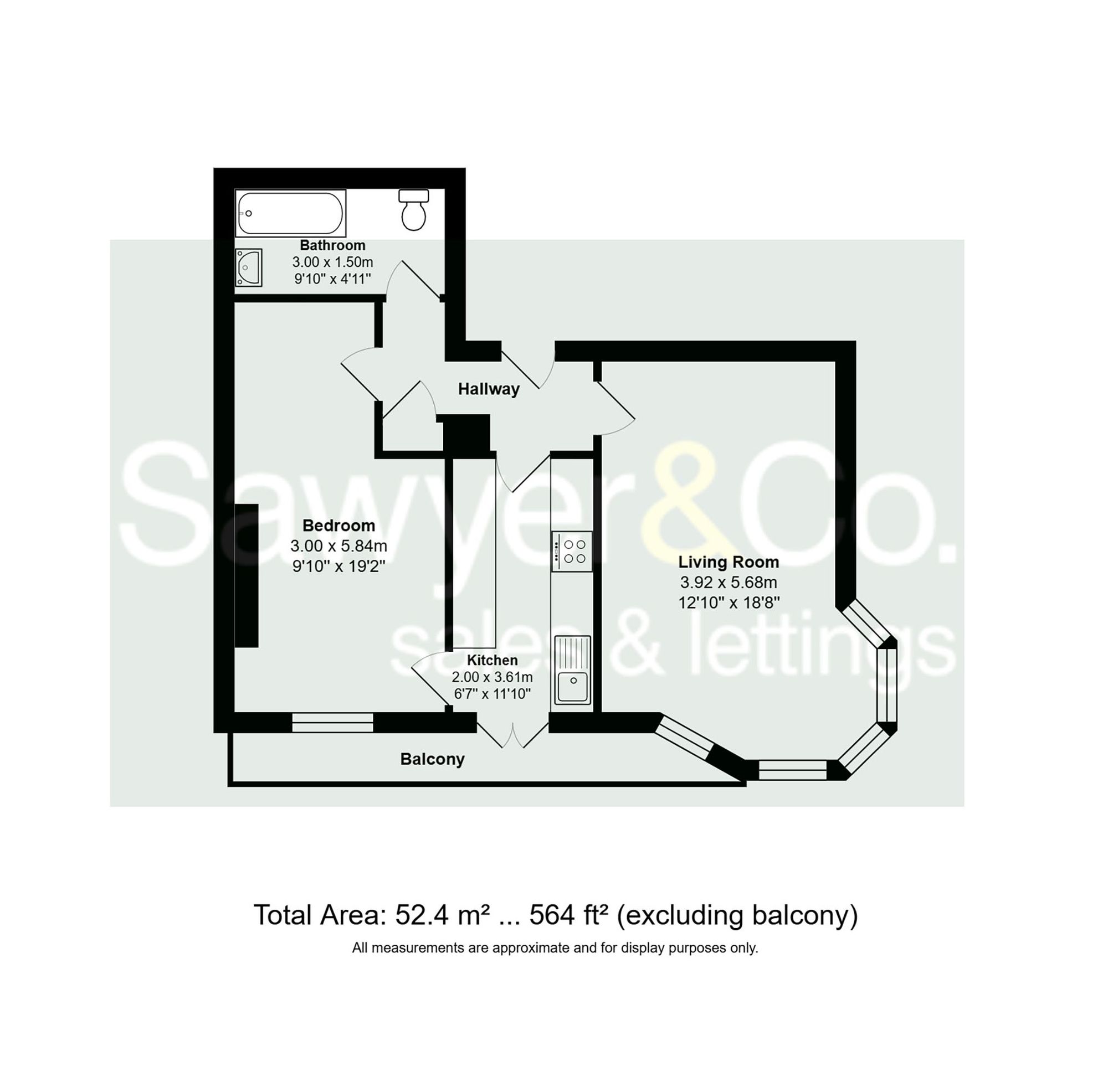 Flat D, 1 Fourth Avenue, Hove floorplan