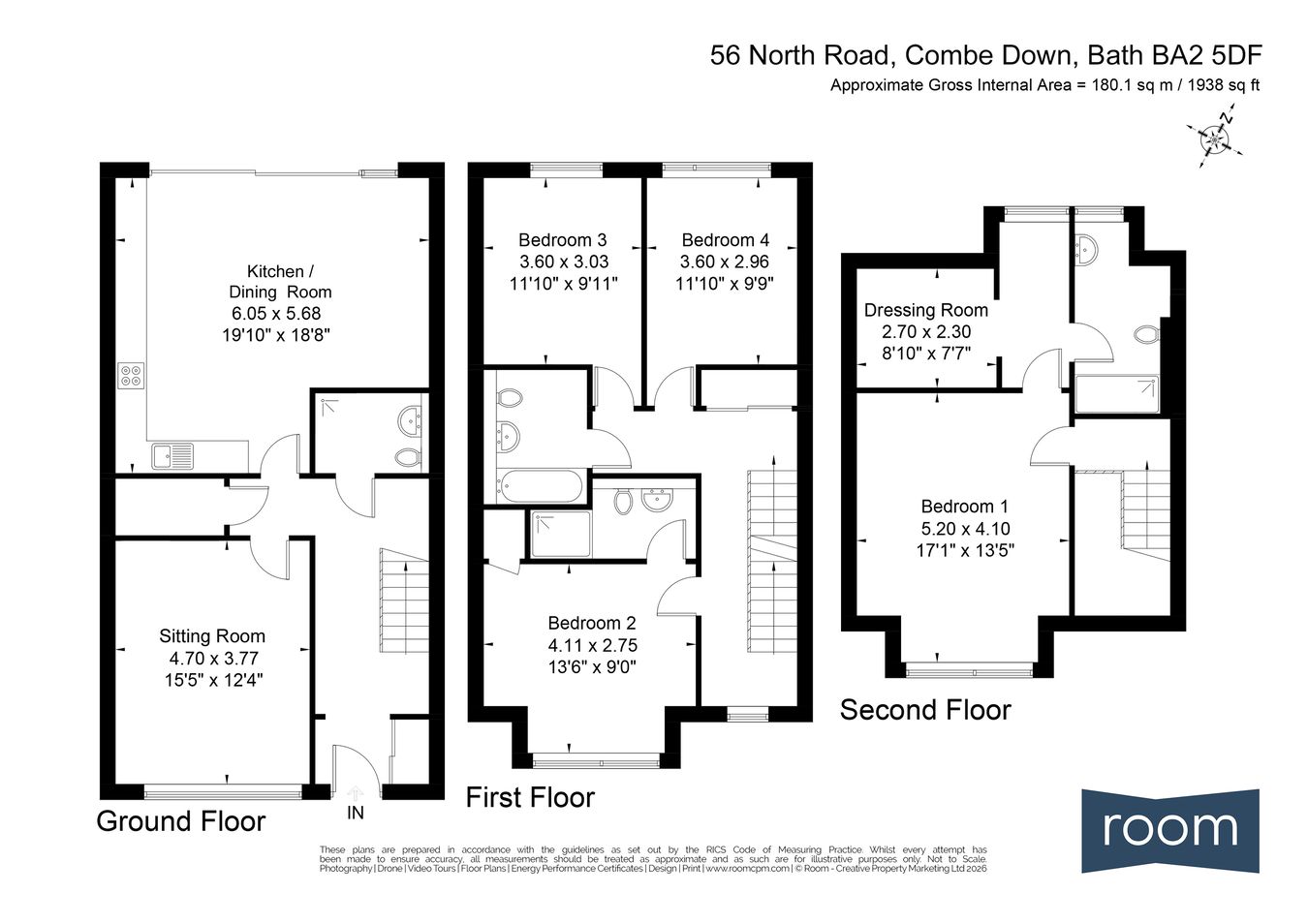 56 North Road, Combe Down, Bath floorplan