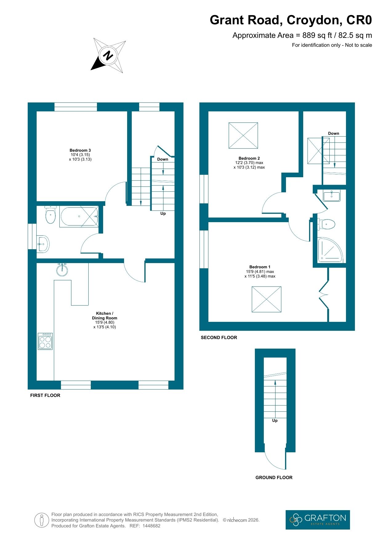 F2, 84a, Grant Road, Croydon floorplan